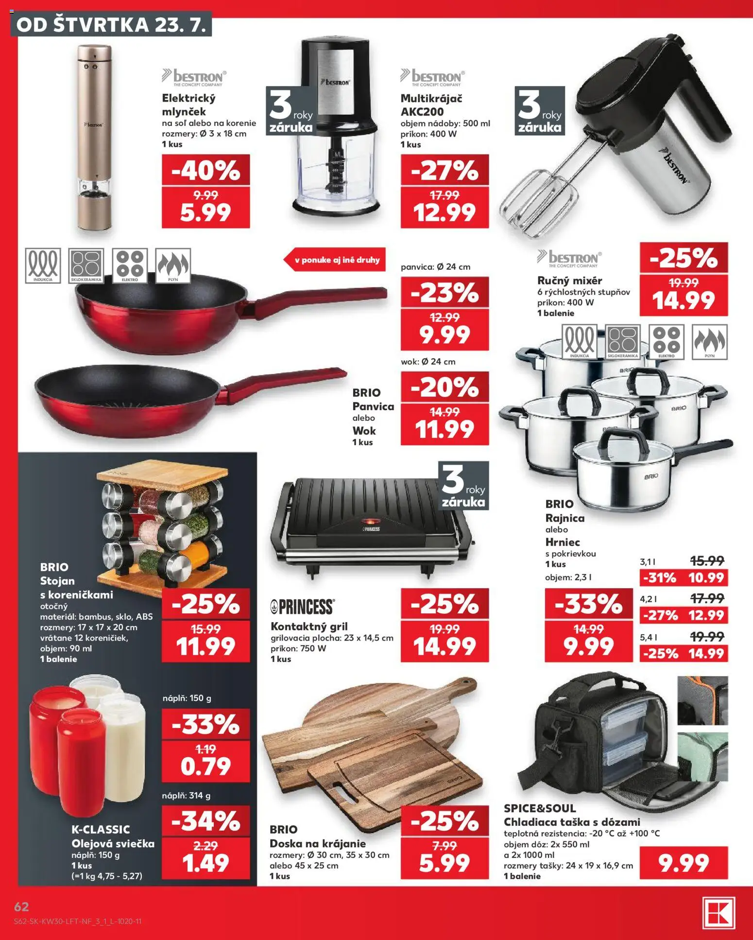 Nové Kaufland akcie – leták je platný od 23.07.2026 | Strana: 62 | Produkty: Gril, Ručný mixér, Mixér, Indukcia