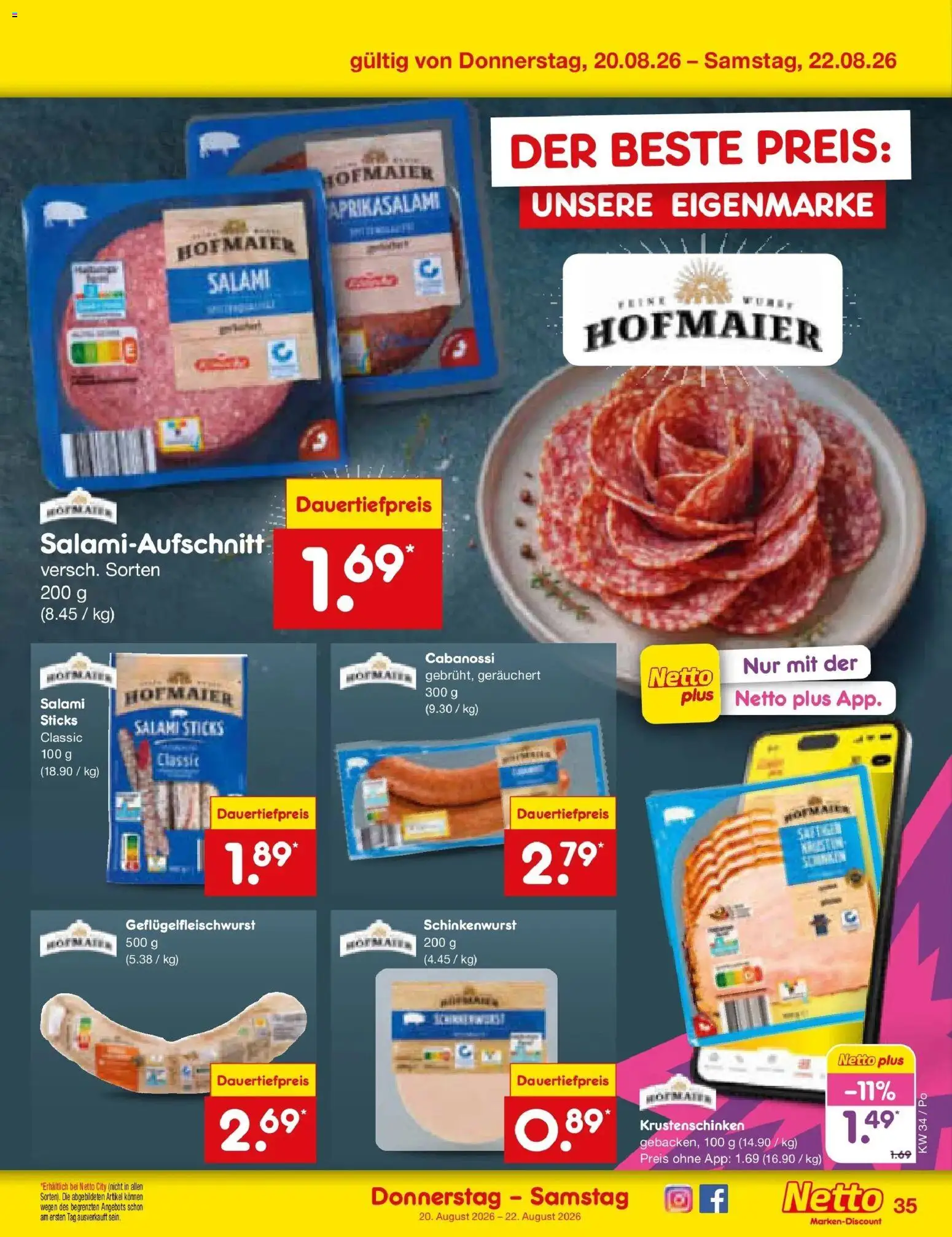 Netto Marken-Discount Prospekt Regensburg – gültig ab 17.08.2026 | Seite: 53 | Produkte: Salami