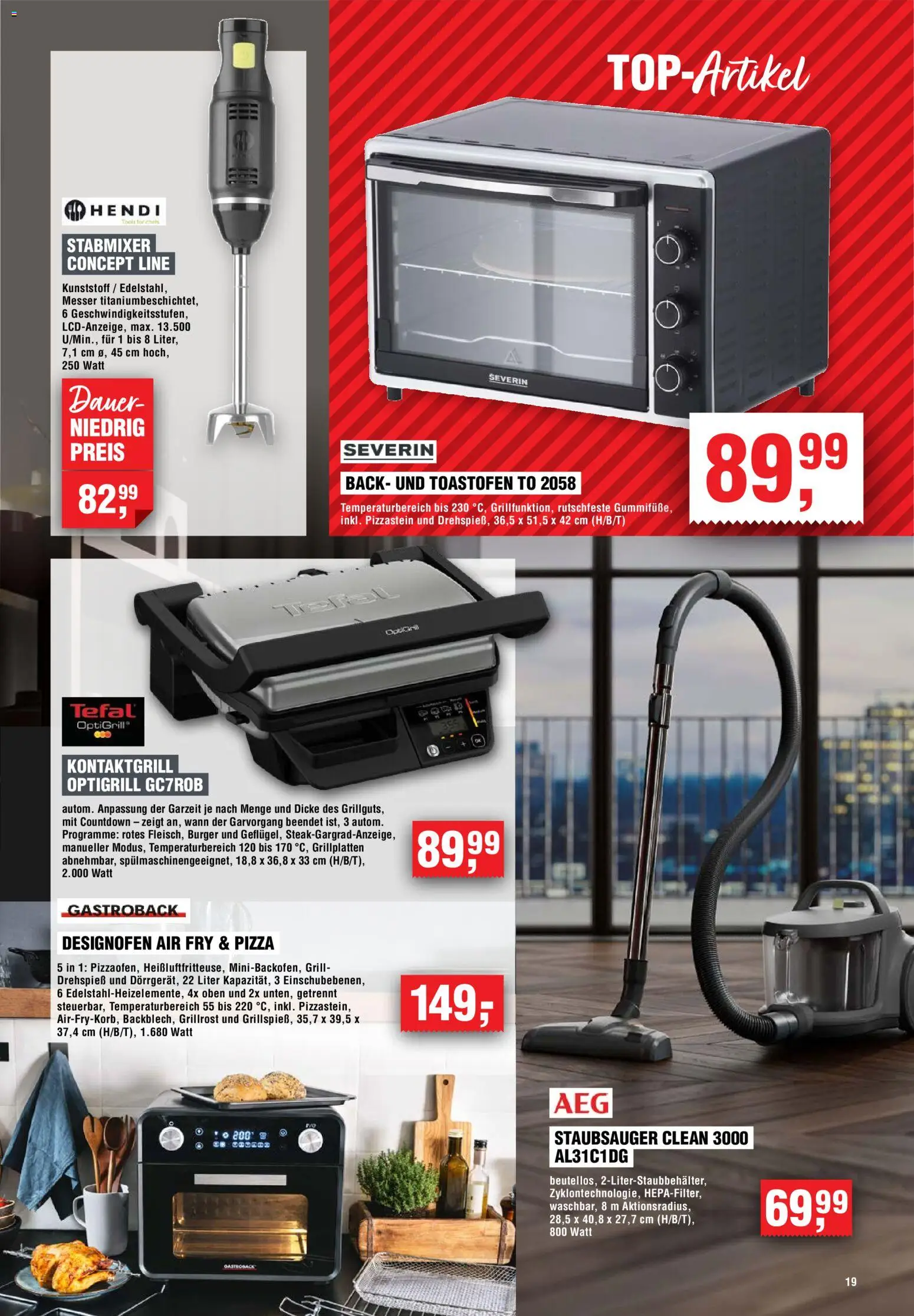 Handelshof Prospekt – gültig ab 15.10.2026 | Seite: 19 | Produkte: Grill, Staubsauger, Burger, Stabmixer