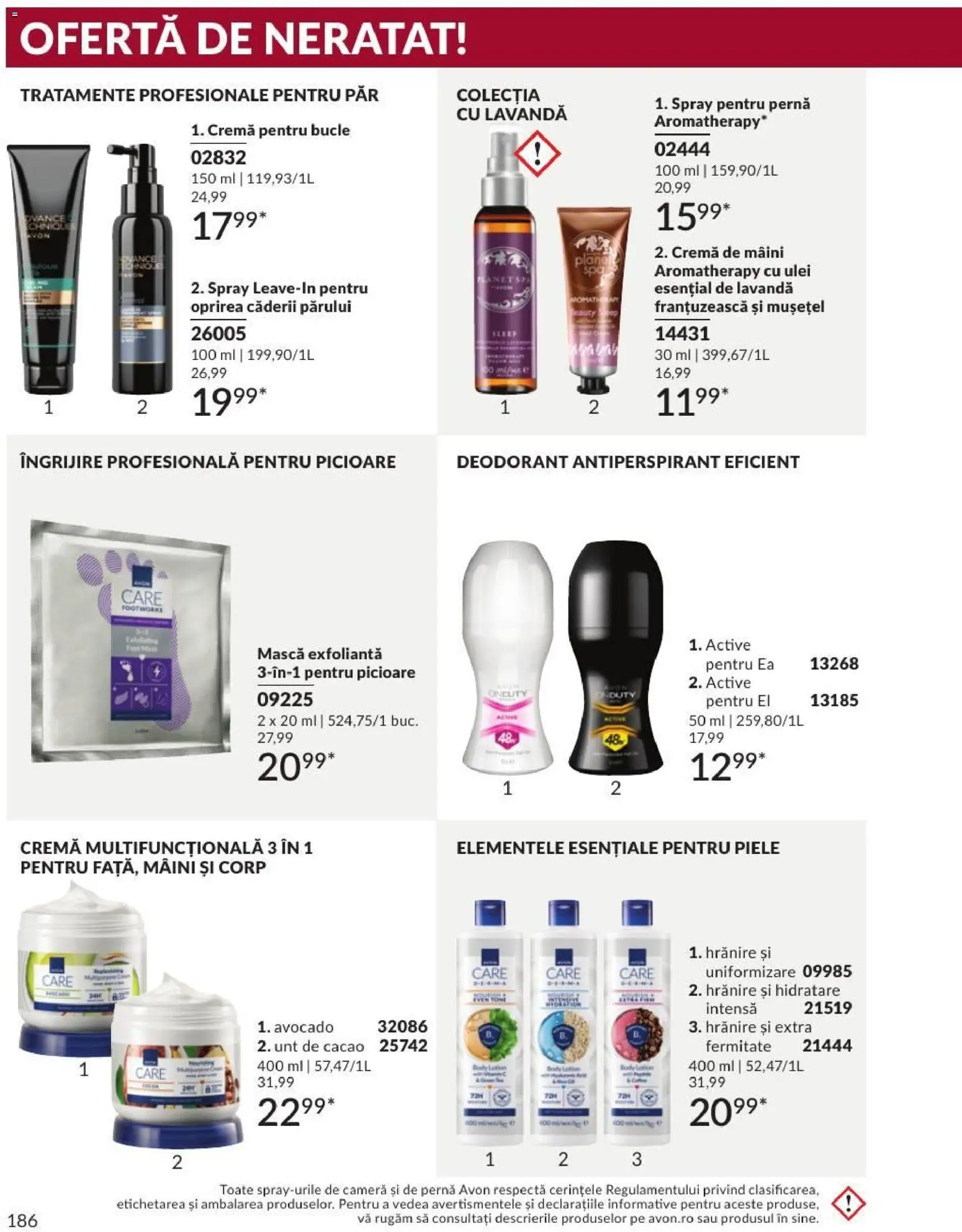 Noul catalog Avon – valabil de la 01.09.2026 | Pagină: 186 | Produse: Active, Unt, Deodorant, Antiperspirant