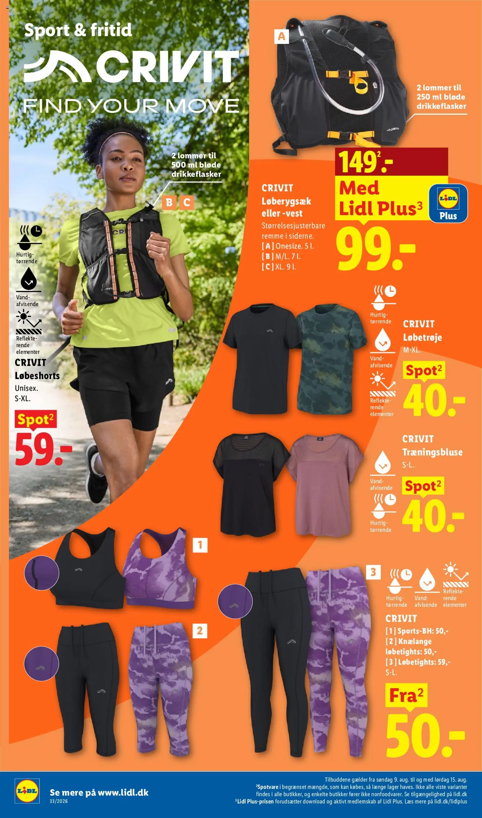 Lidl tilbudsavis – gyldig fra 09/08/2026 | Side: 19 | Produkter: T-shirt, Rygsæk, Søm, Tights