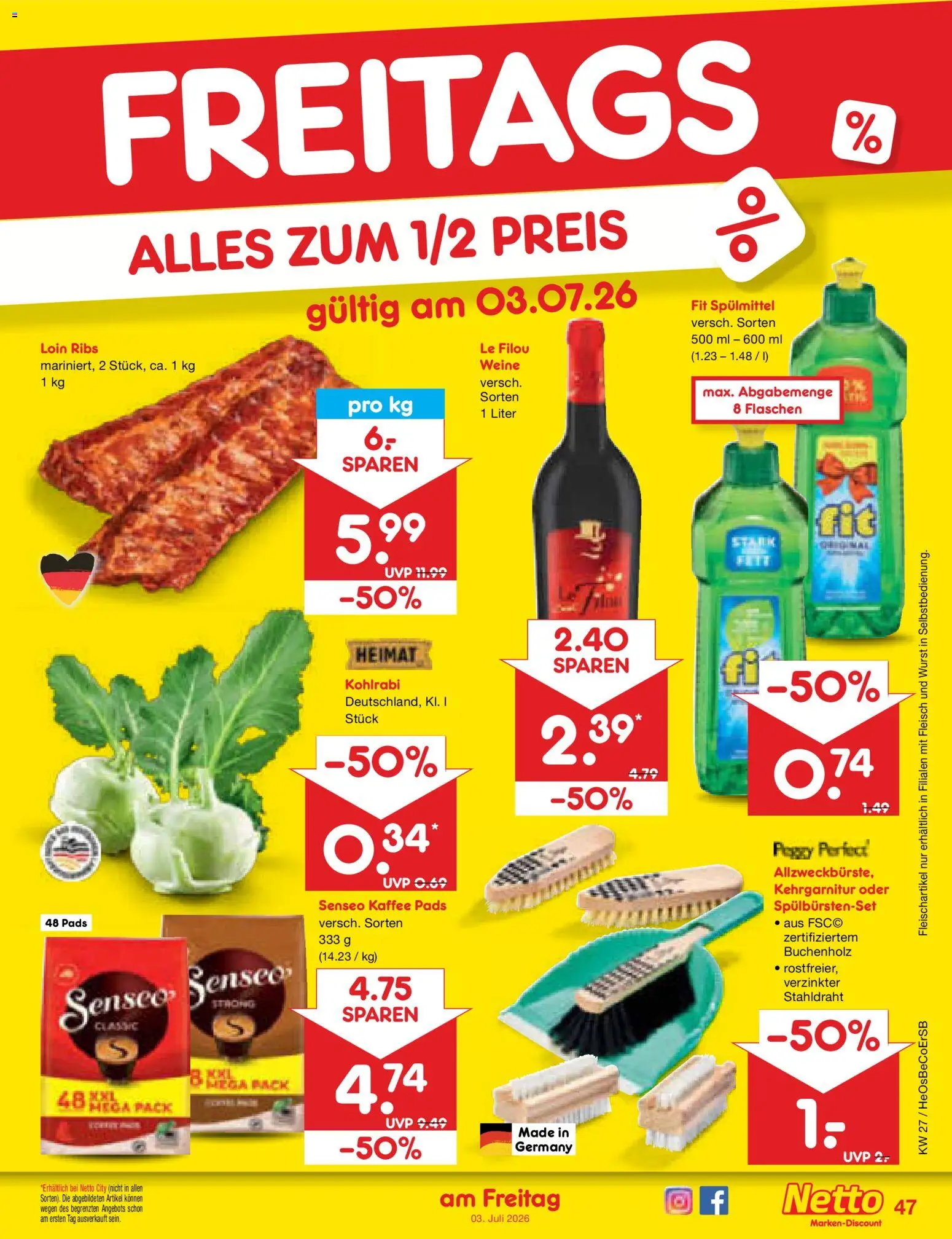 Netto Marken-Discount Prospekt – gültig ab 29.06.2026 | Seite: 67 | Produkte: Senseo, Kaffee, Wurst, Fleisch