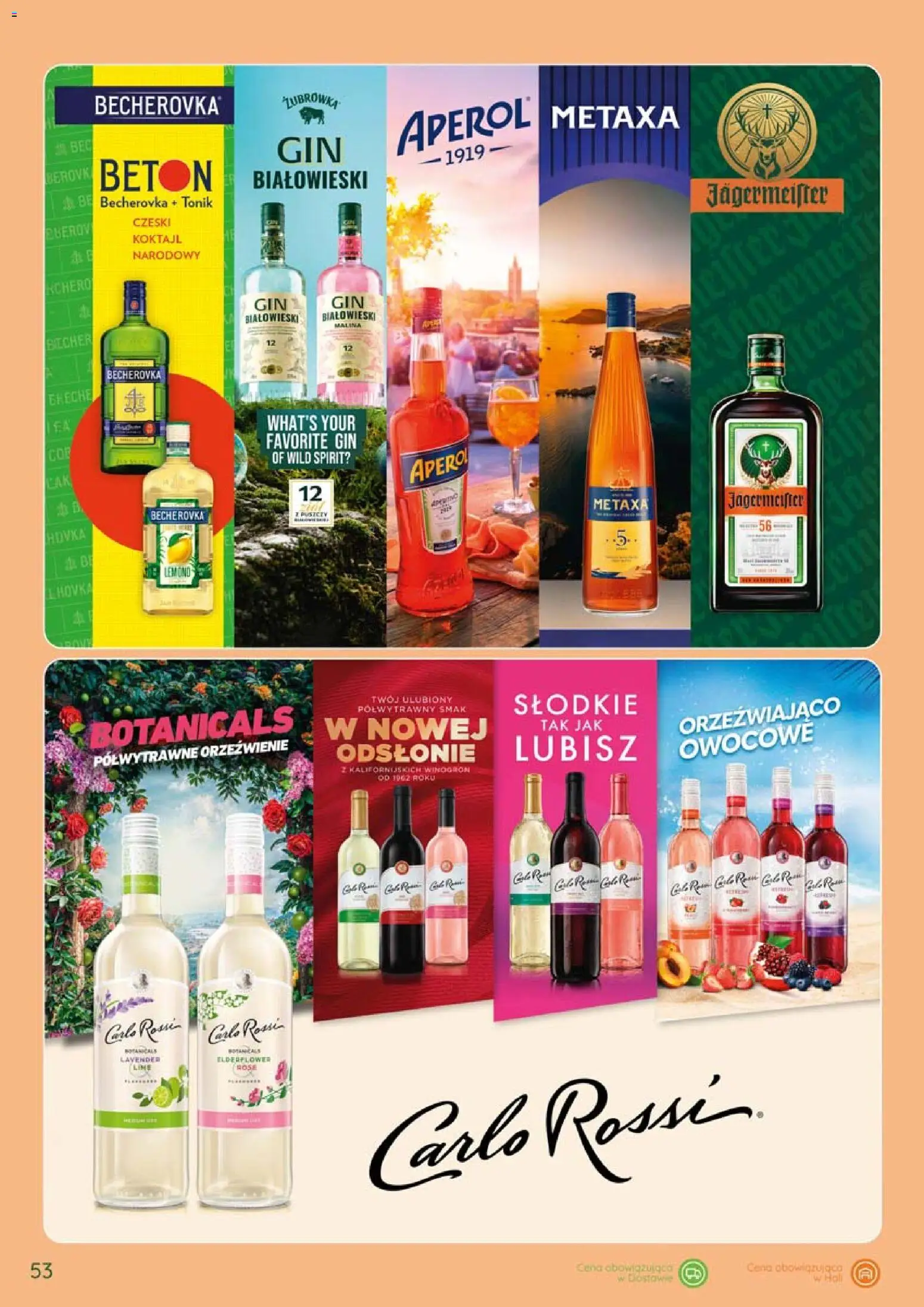Eurocash gazetka - Katalog Alkoholowy od 01.09.2026 | Strona: 53 | Produkty: Koktajl, Żubrówka, Carlo Rossi, Tonik
