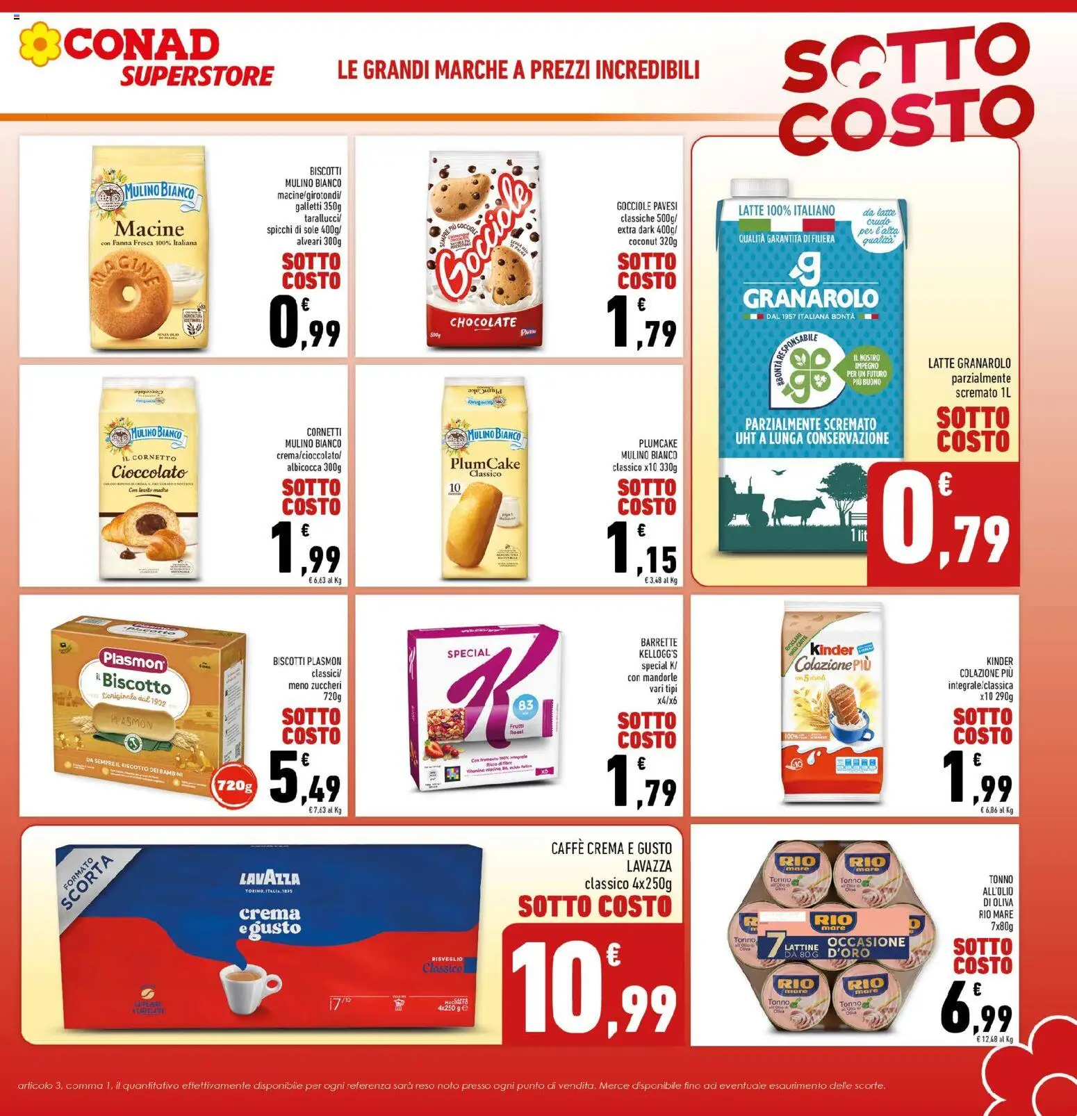 Volantino Conad del 04.06.2026 | Pagina: 3 | Prodotti: Caffè, Biscotti, Tonno, Plumcake