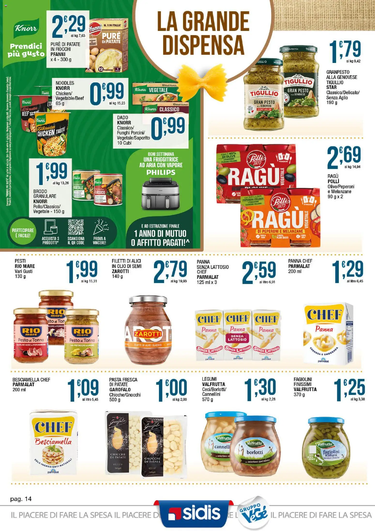 Volantino Sidis del 07/09/2026 | Pagina: 14 | Prodotti: Olio di semi, Fiocchi, Aglio, Ragú