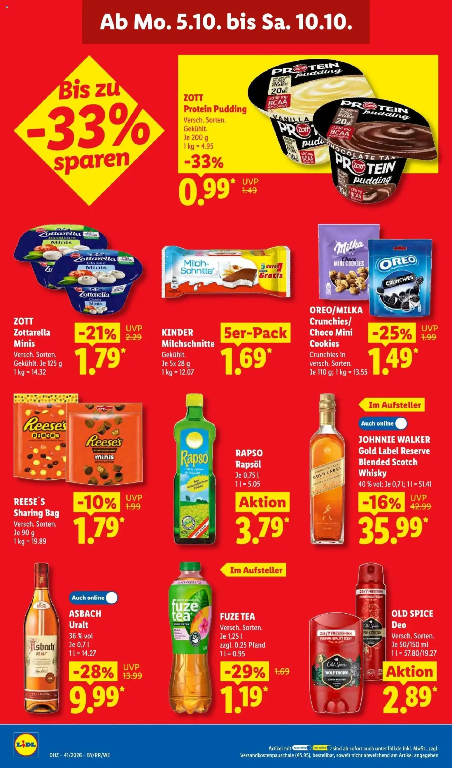 Lidl Prospekt Zülpich (ab 05.10.2026) zum Blättern » Angebote | Seite: 20 | Produkte: Whisky, Milch, Johnnie walker, Asbach