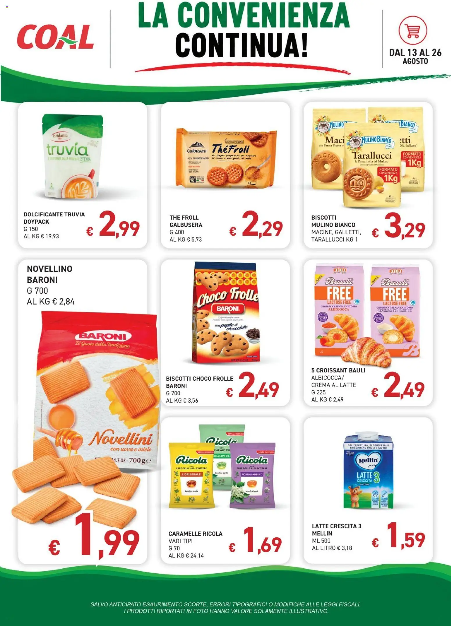 Volantino Coal del 13/08/2026 | Pagina: 5 | Prodotti: Stevia, The, Miele, Senza lattosio
