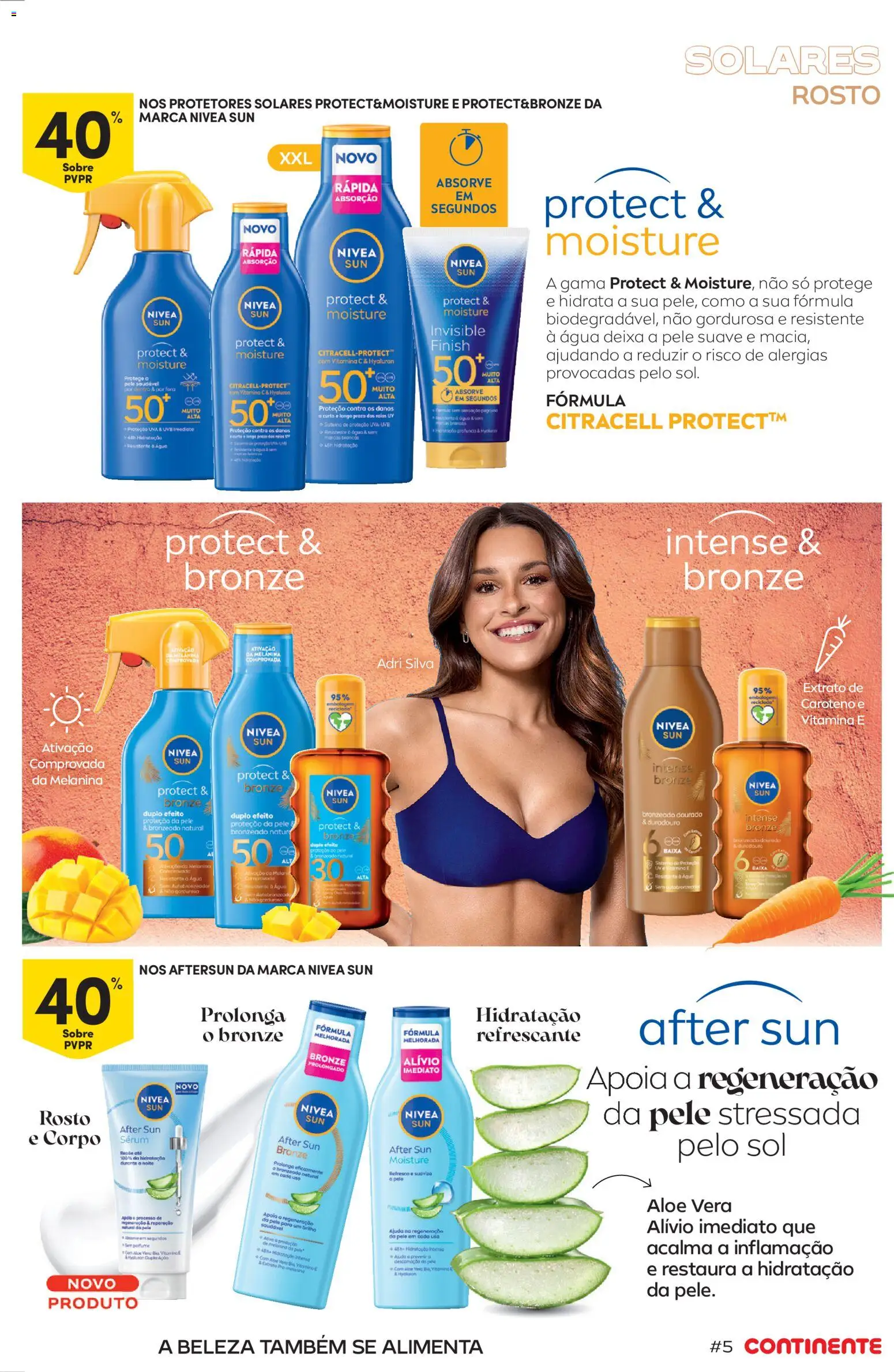 Continente Beleza: Ingridientes para uma pele de verão │ válido de 19.05.2026 | Página: 5 | Produtos: Agua, Perfume, Vitamina c, Soda