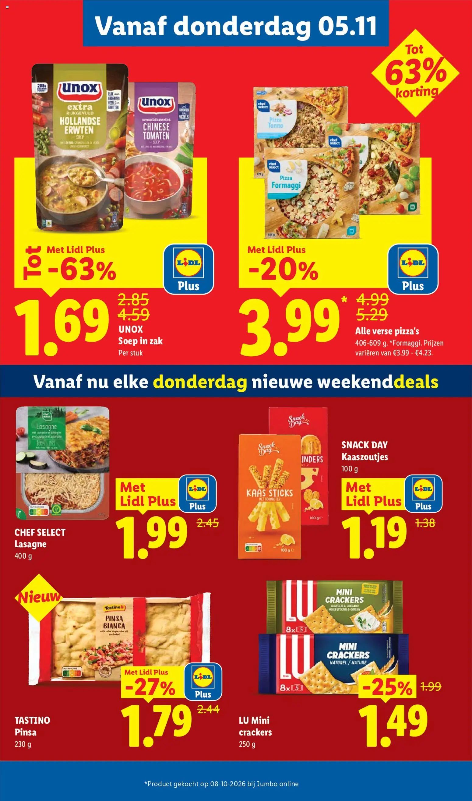 {H1} | Pagina: 4 | Producten: Snacks, Pizza, Crackers, Lasagne