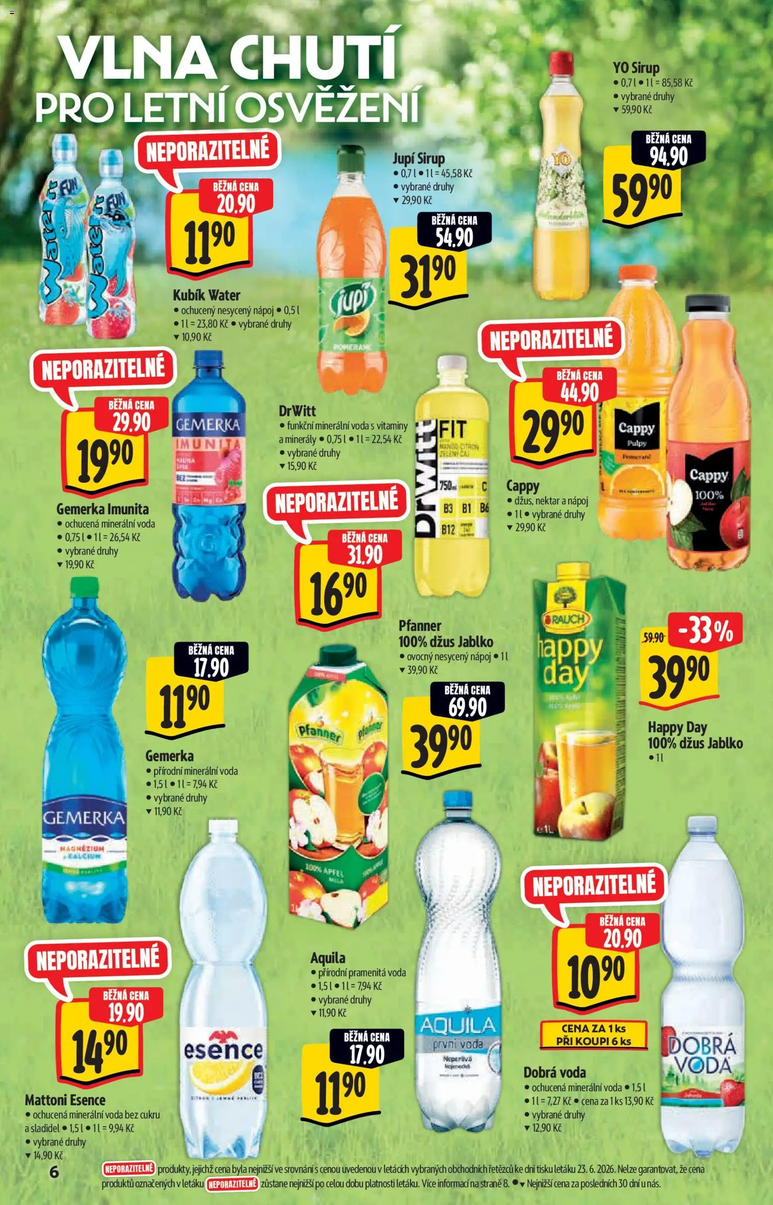 Albert katalog - Supermarket od 01.07.2026 | Strana: 6 | Produkty: Drwitt, Jupí, Sirup YO, Aquila