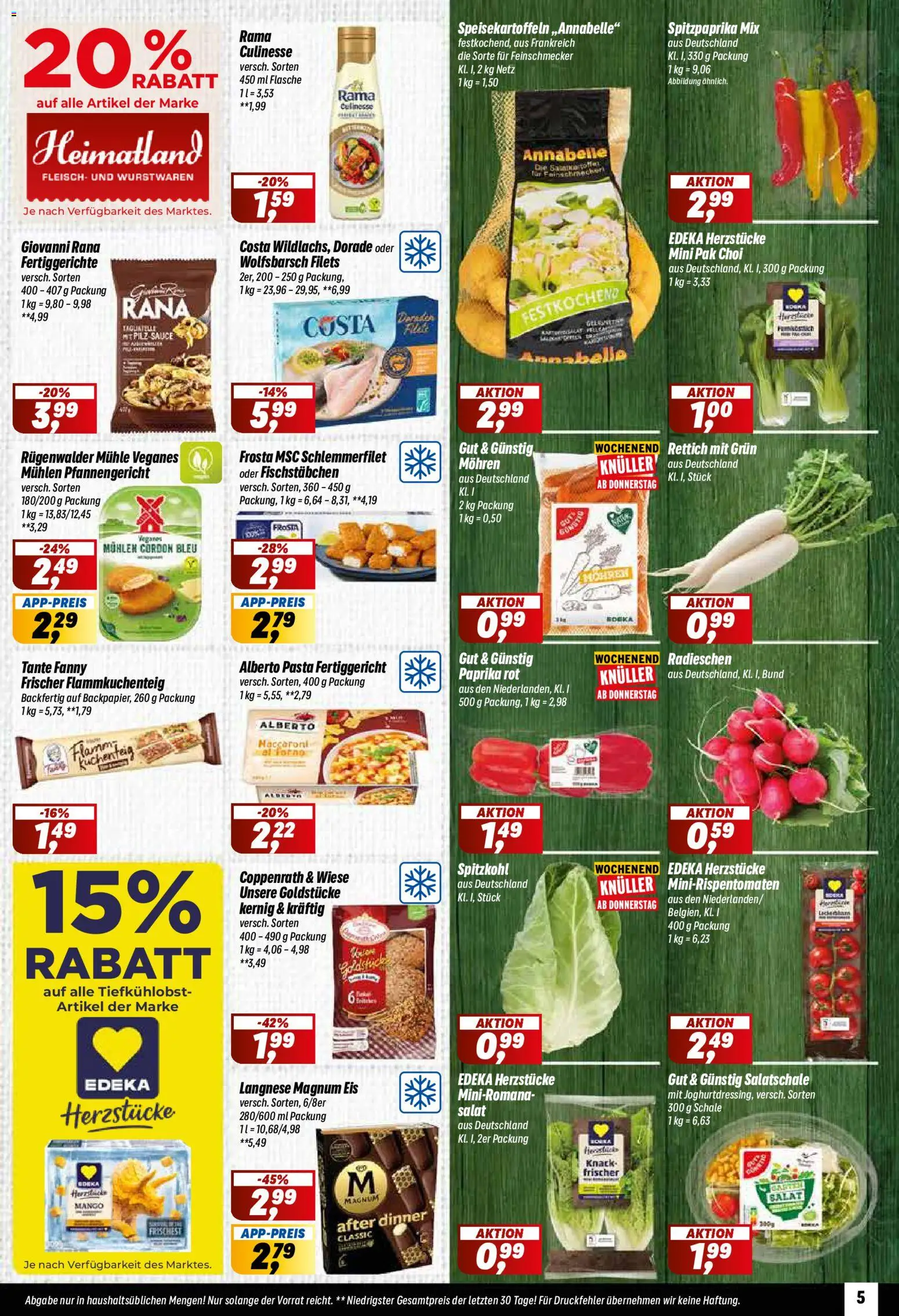 Simmel Prospekt – gültig ab 14.09.2026 | Seite: 5 | Produkte: Paprika rot, Fischstabchen, Pasta, Fleisch