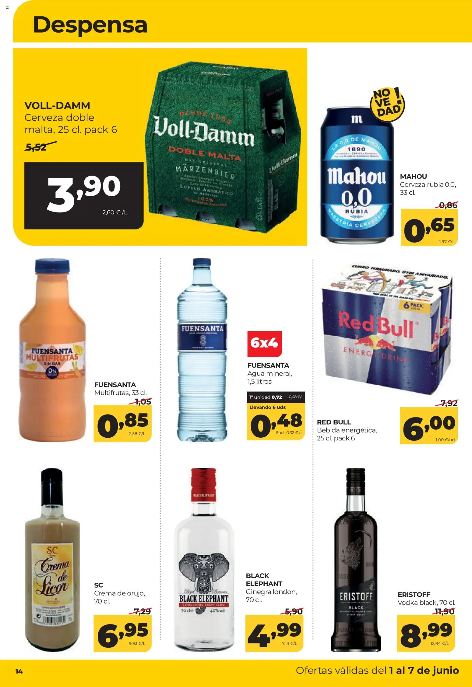 Alimerka folleto Asturias │ válido desde el 01.06.2026 | Página: 14 | Productos: Licor, Cerveza, Crema, Vodka