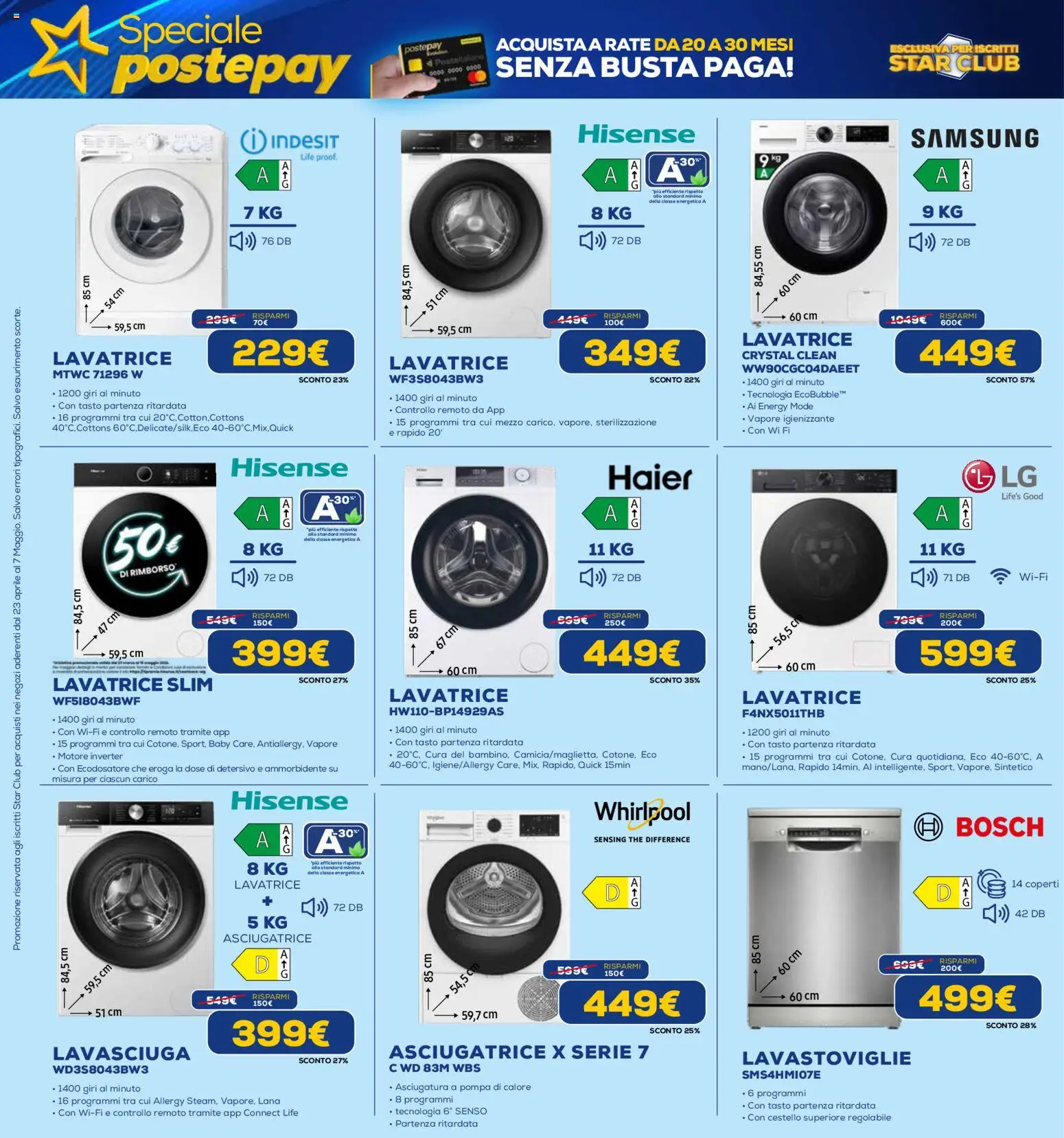 Volantino Euronics del 23.04.2026 | Pagina: 23 | Prodotti: Lavasciuga, Asciugatrice, Lavastoviglie, Samsung
