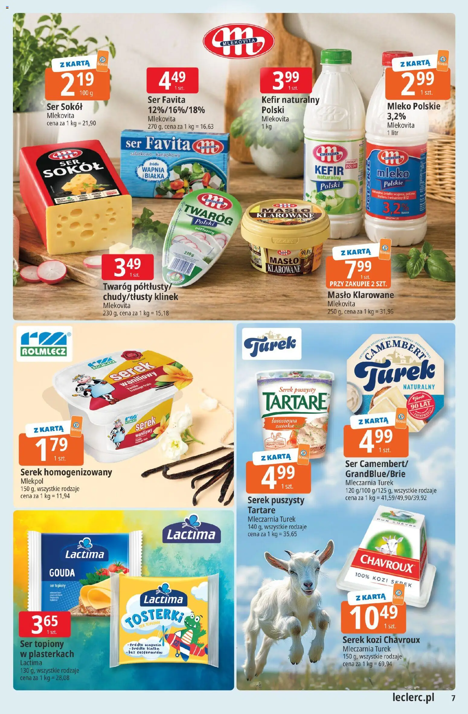 E.Leclerc gazetka - Zamość od 19.05.2026 | Strona: 7 | Produkty: Karta, Ser favita, Kefir naturalny, Ser
