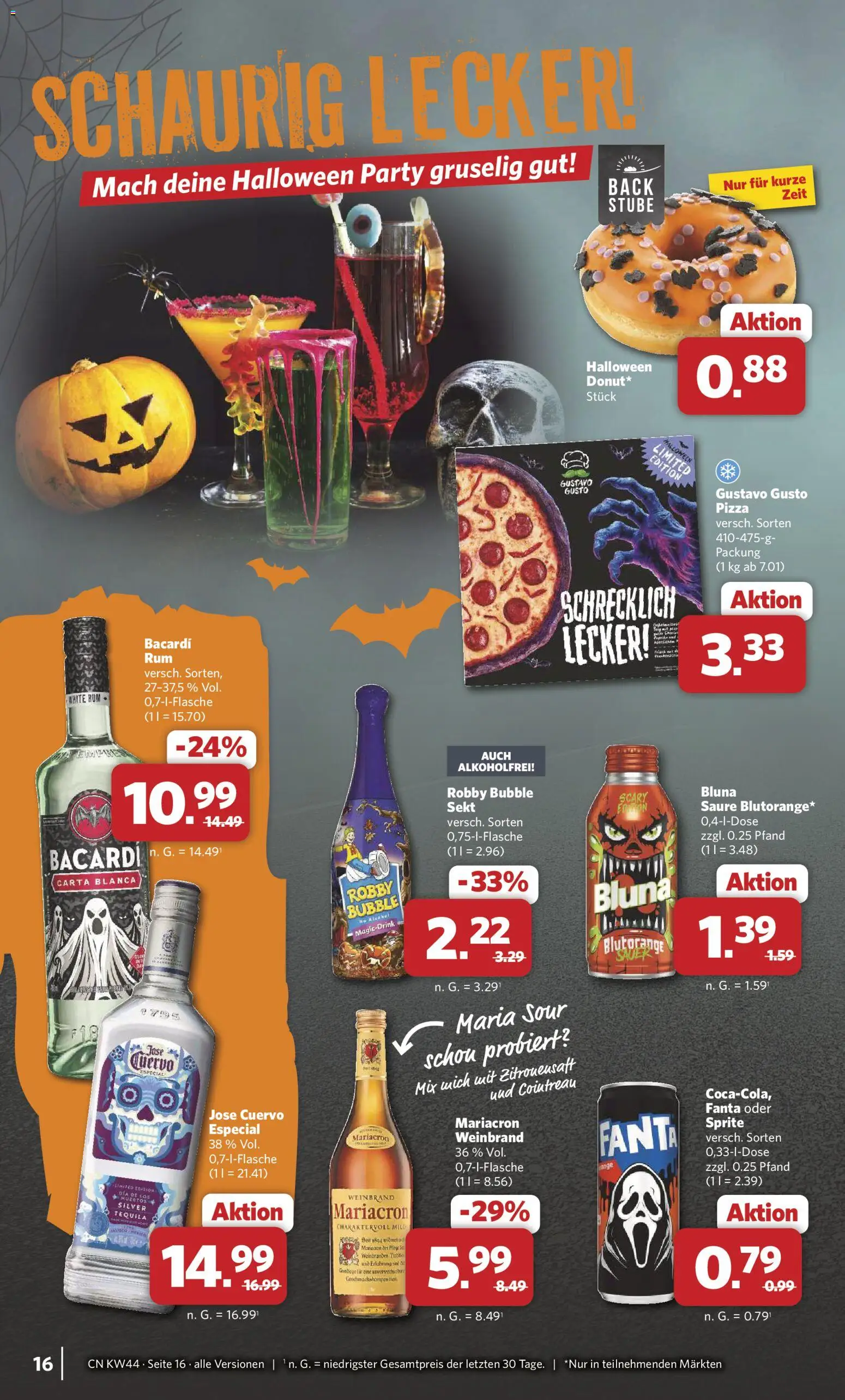 Combi Prospekt – gültig ab 26.10.2026 | Seite: 16 | Produkte: Gustavo gusto, Bacardi, Sprite, Mariacron