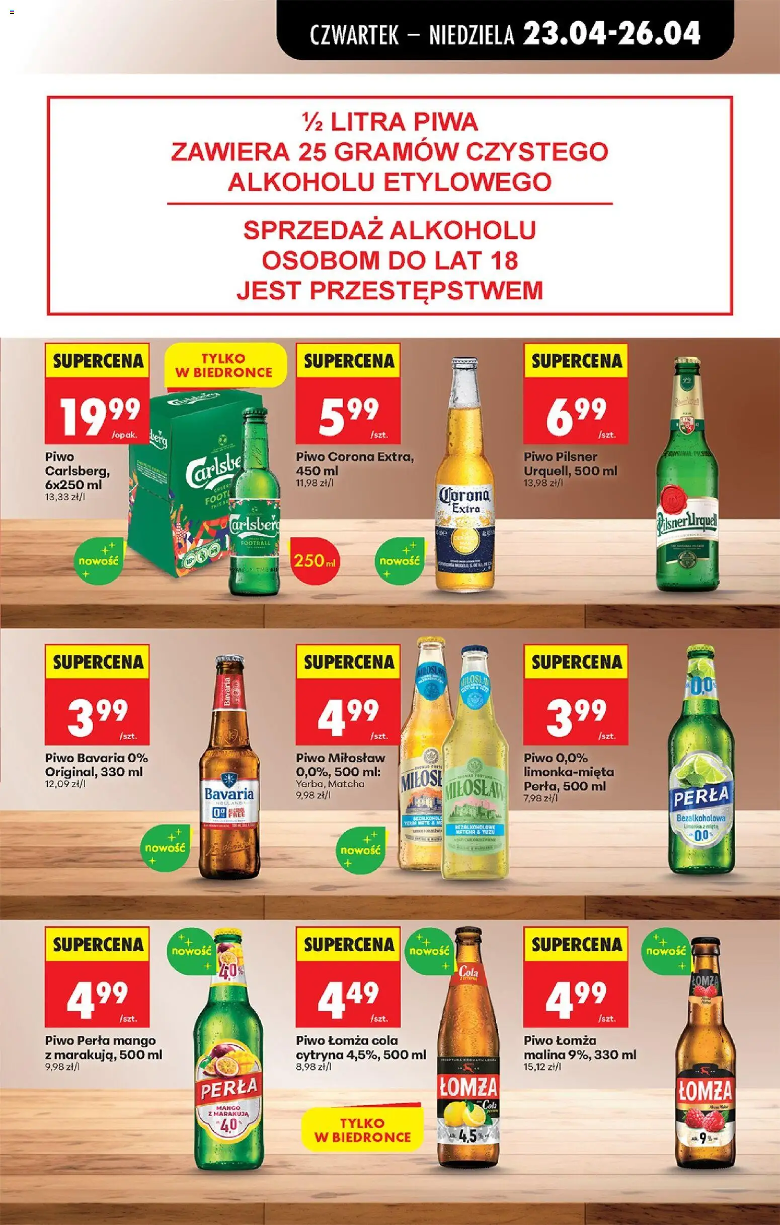 Biedronka gazetka od czwartku od 23.04.2026 | Strona: 79 | Produkty: Mango, Malina, Mięta, Piwo