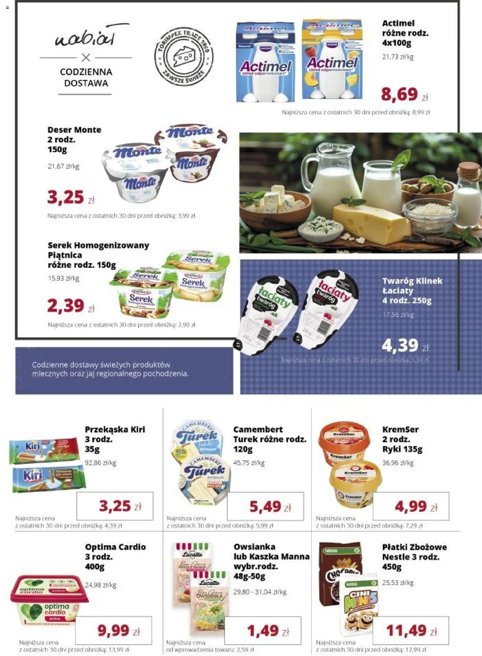 Torimpex gazetka od 07.09.2026 | Strona: 2 | Produkty: Owsianka, Serek homogenizowany, Camembert, Twaróg