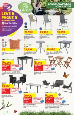 Pré-visualização Auchan - Vida no Exterior válido de 06.05.2026 | Página: 2 | Produtos: Cadeiras, Sofás, Sofá, Mesa