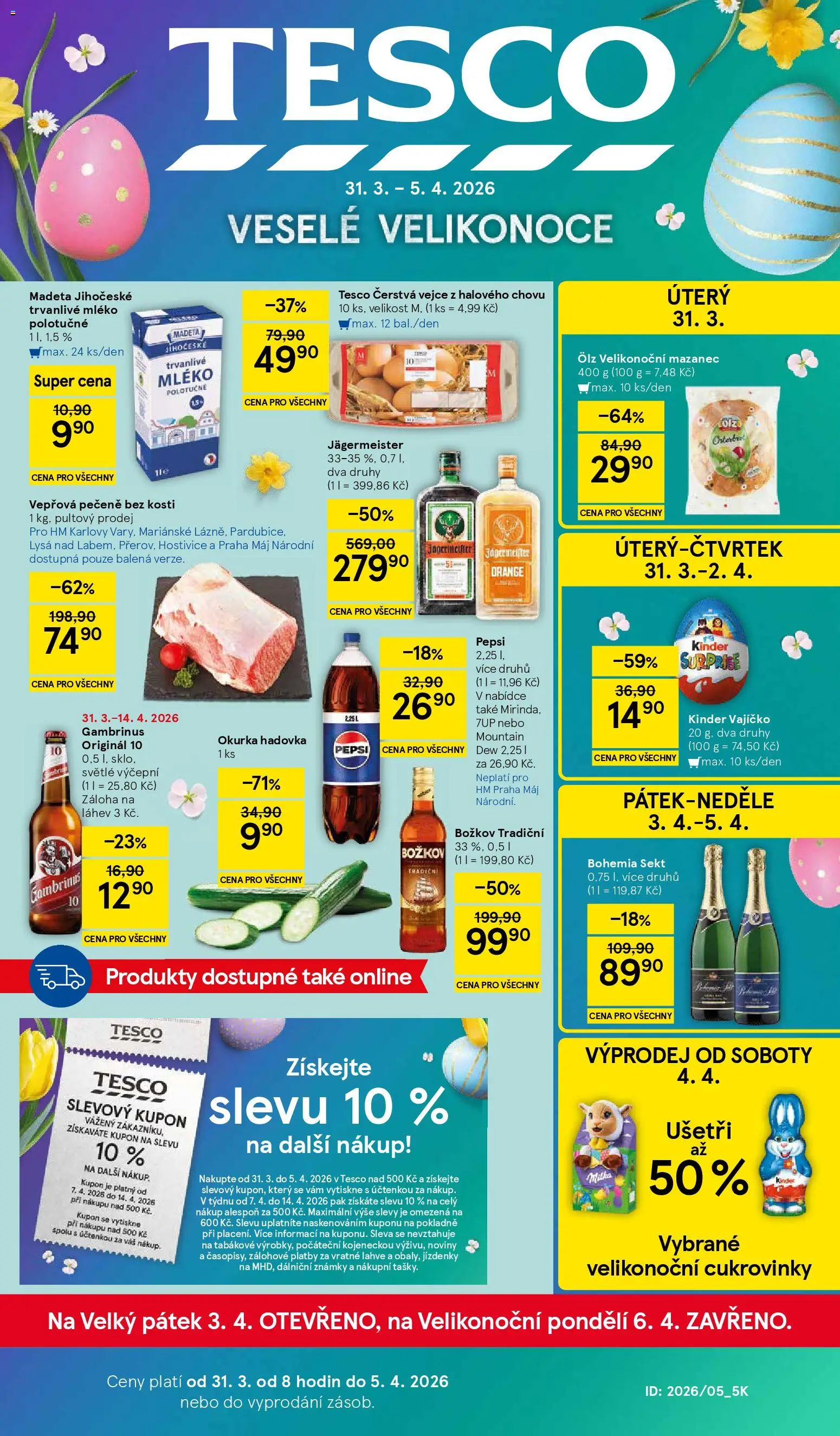 Tesco leták - Hypermarket od 31.03.2026 | Strana: 1 | Produkty: Rum, Známky, Sekt, Okurka