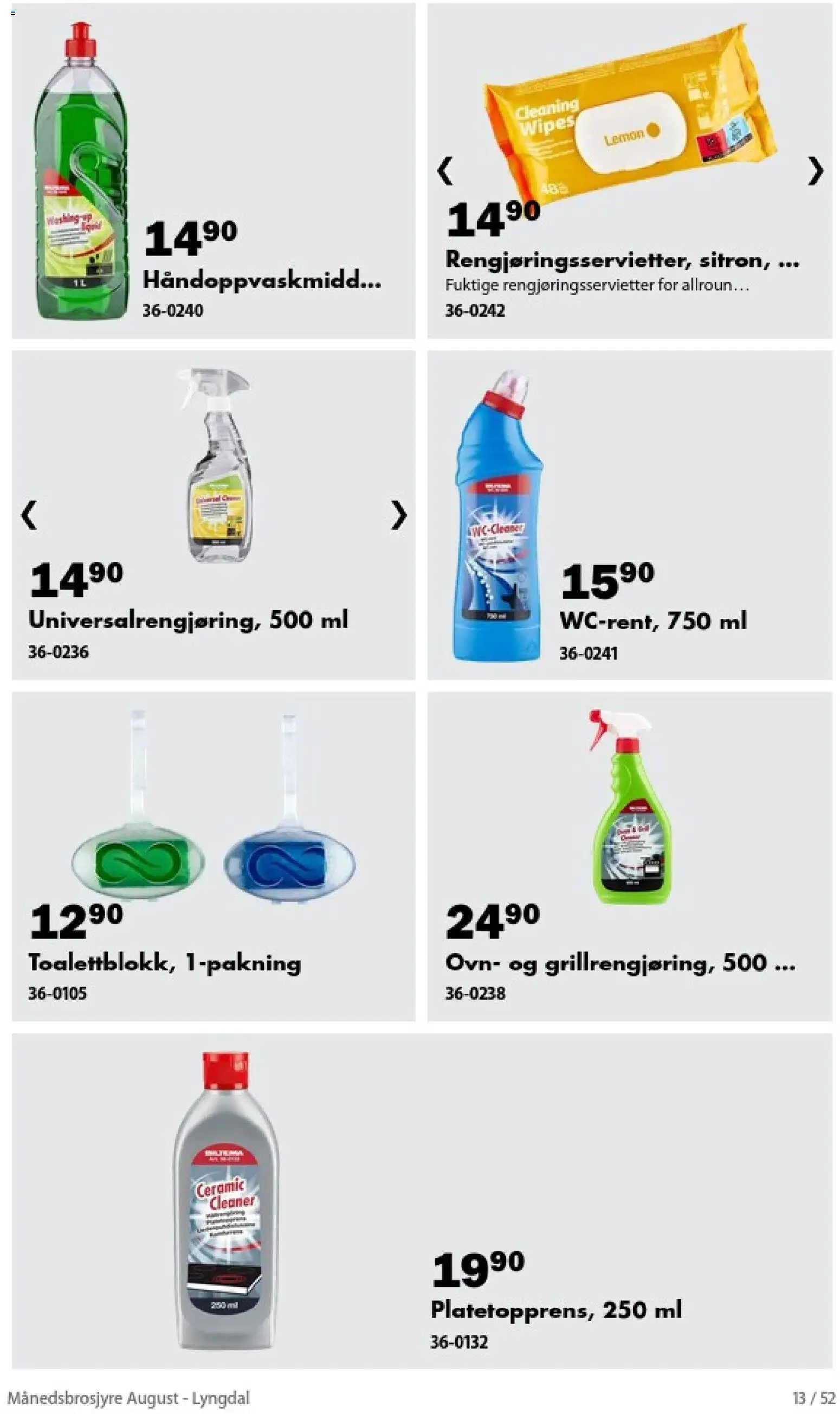 {H1} | Side: 13 | Produkter: Rengjøringsservietter, Wipes, Ovn