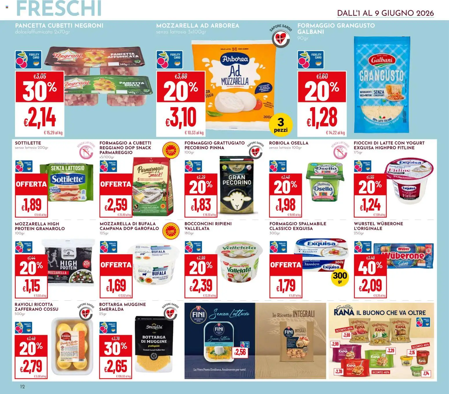 Volantino Pan del 01.06.2026 | Pagina: 12 | Prodotti: Fiocchi di latte, Pasta, Ravioli, Robiola