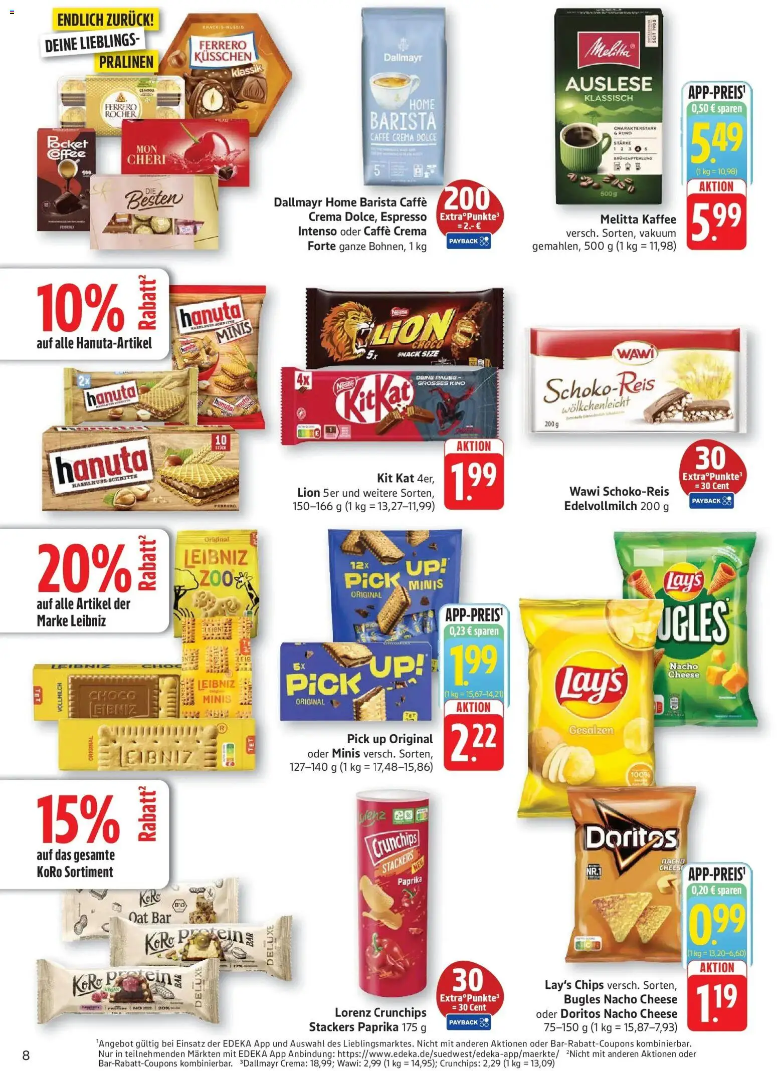 Edeka Prospekt Altrip (ab 07.09.2026) » Angebote Online | Seite: 8 | Produkte: Melitta, Dallmayr, Lorenz crunchips, Chips