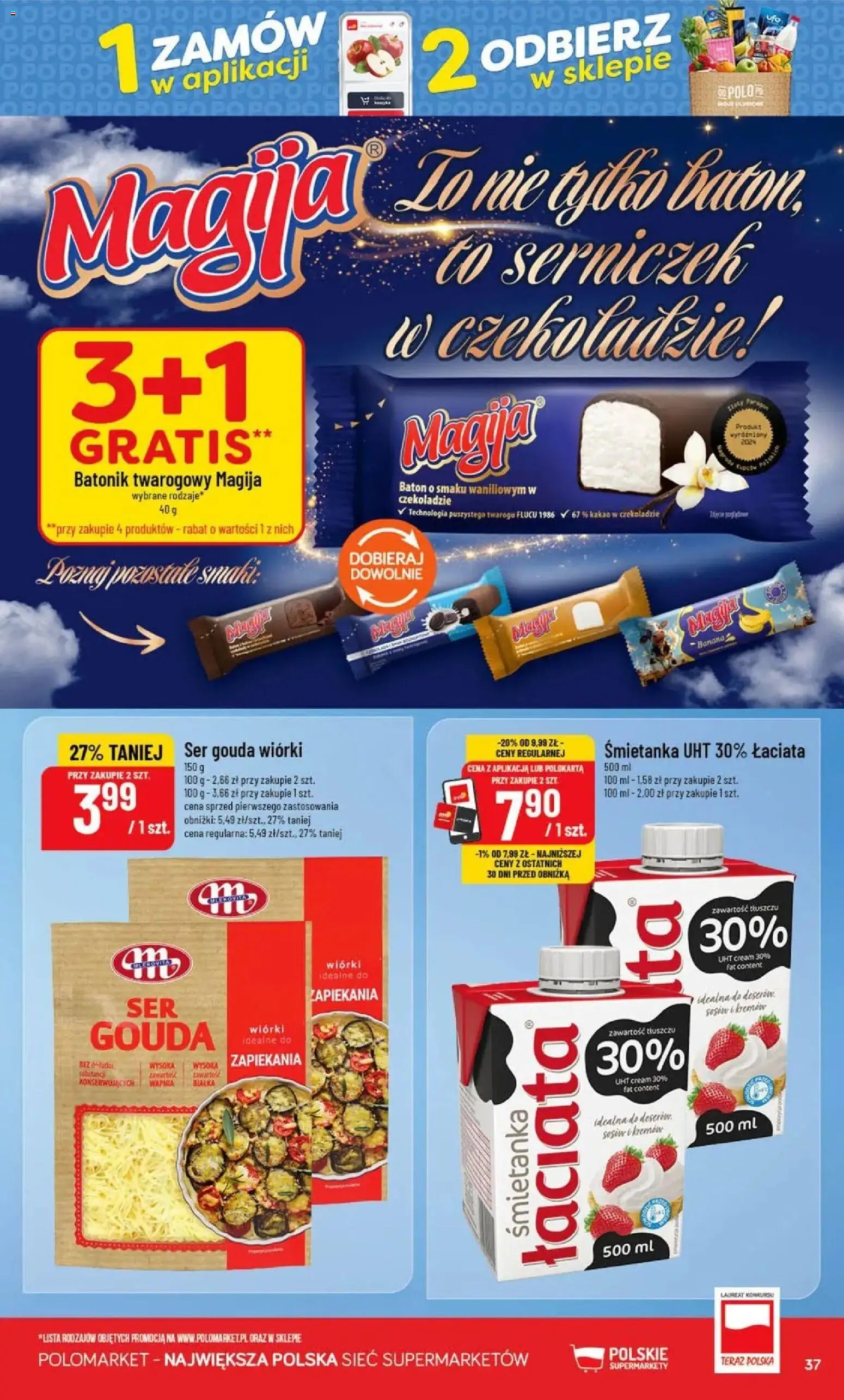 Nowa POLOmarket gazetka od jutra 09.09.2026 | Strona: 37 | Produkty: Kakao, Batonik twarogowy, Ser, Ser gouda