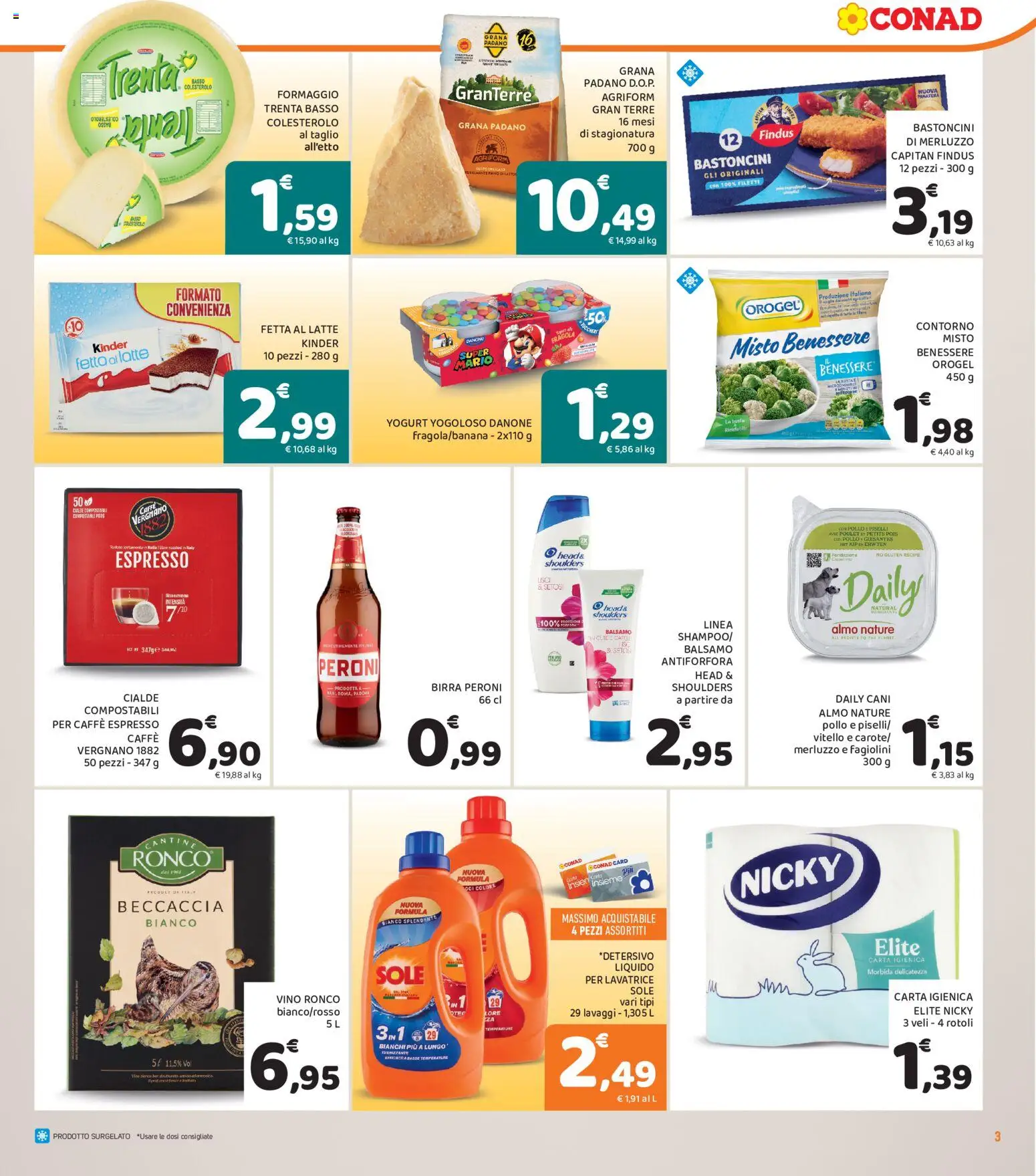Volantino Conad del 30/09/2026 | Pagina: 3 | Prodotti: Balsamo, Latte, Lavatrice, Birra Peroni