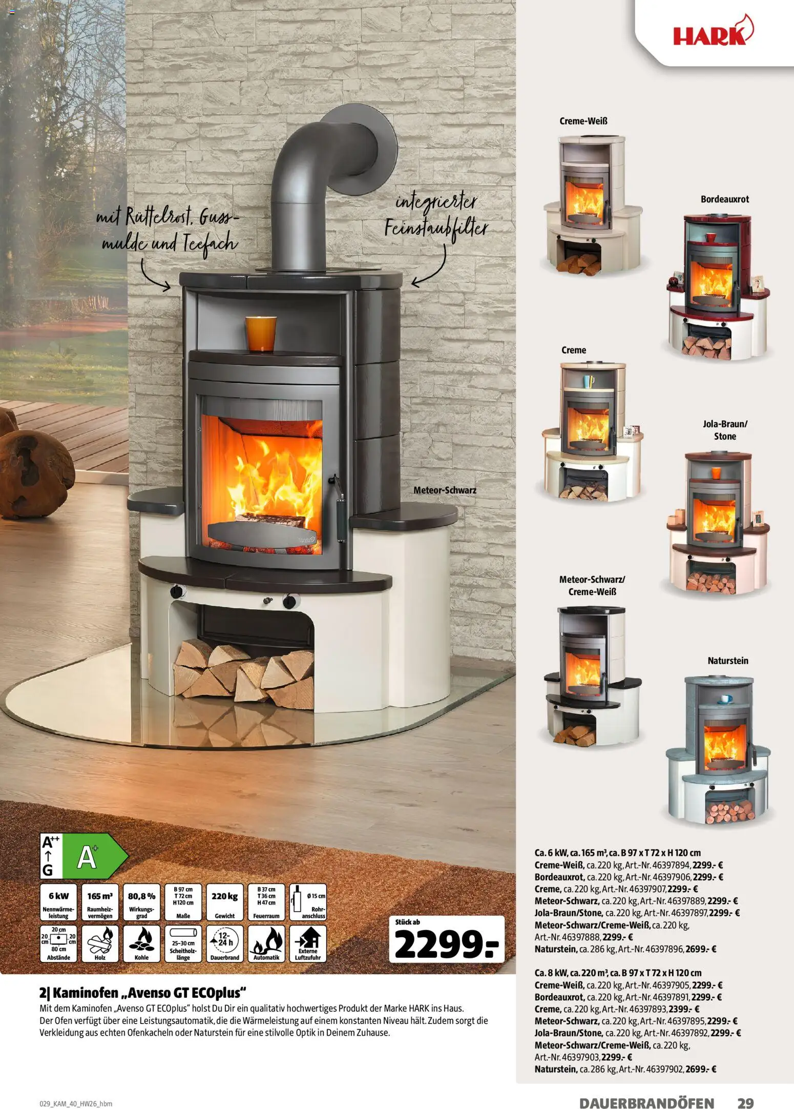 Hagebau Kaminofen & Zubehör – gültig ab 29.06.2026 | Seite: 29 | Produkte: Ofen, Gewicht, Creme, Kaminofen