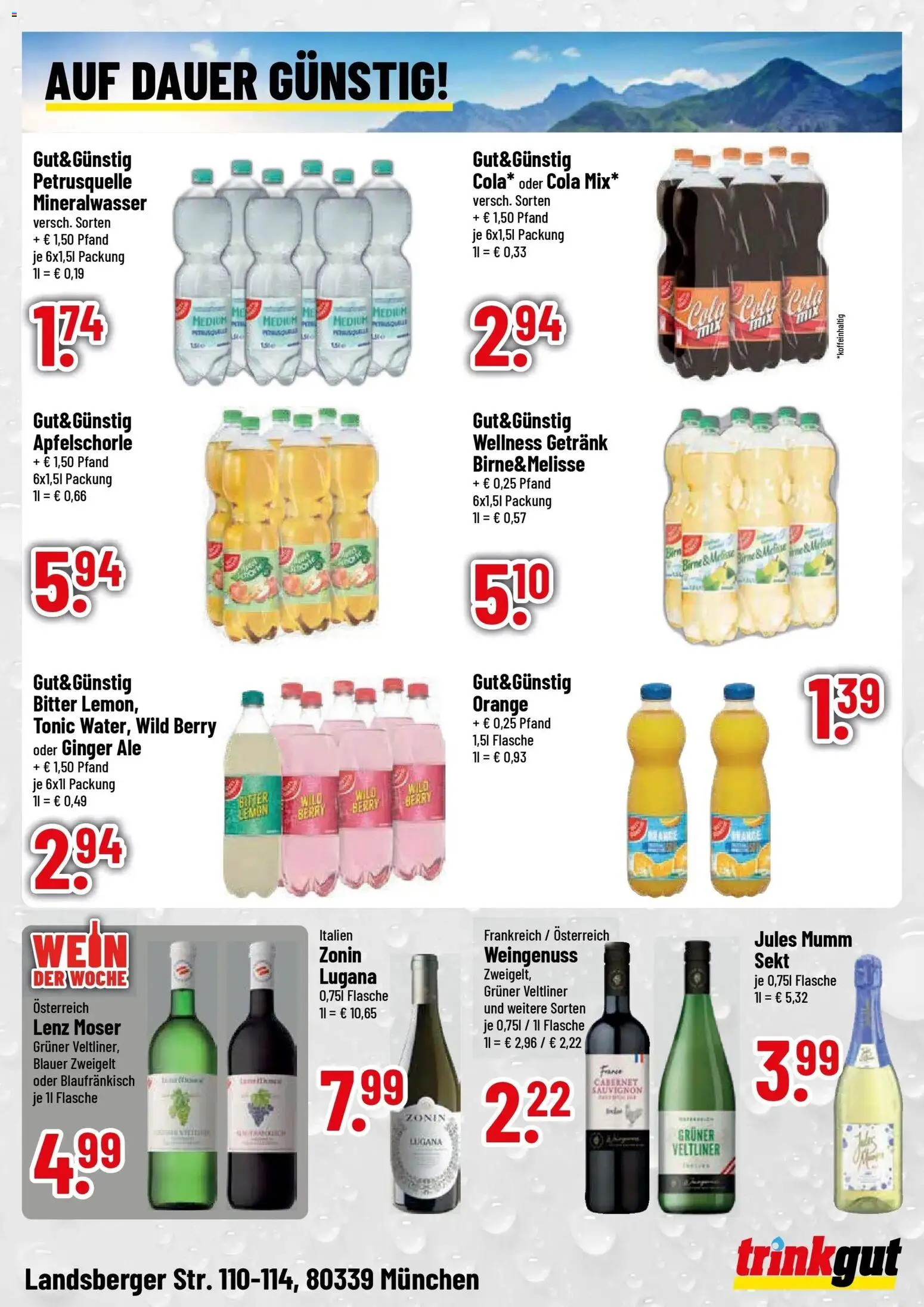 Trinkgut Prospekt München (ab 26.10.2026) » Angebote online | Seite: 4 | Produkte: Jules mumm, Mineralwasser, Birne, Wein