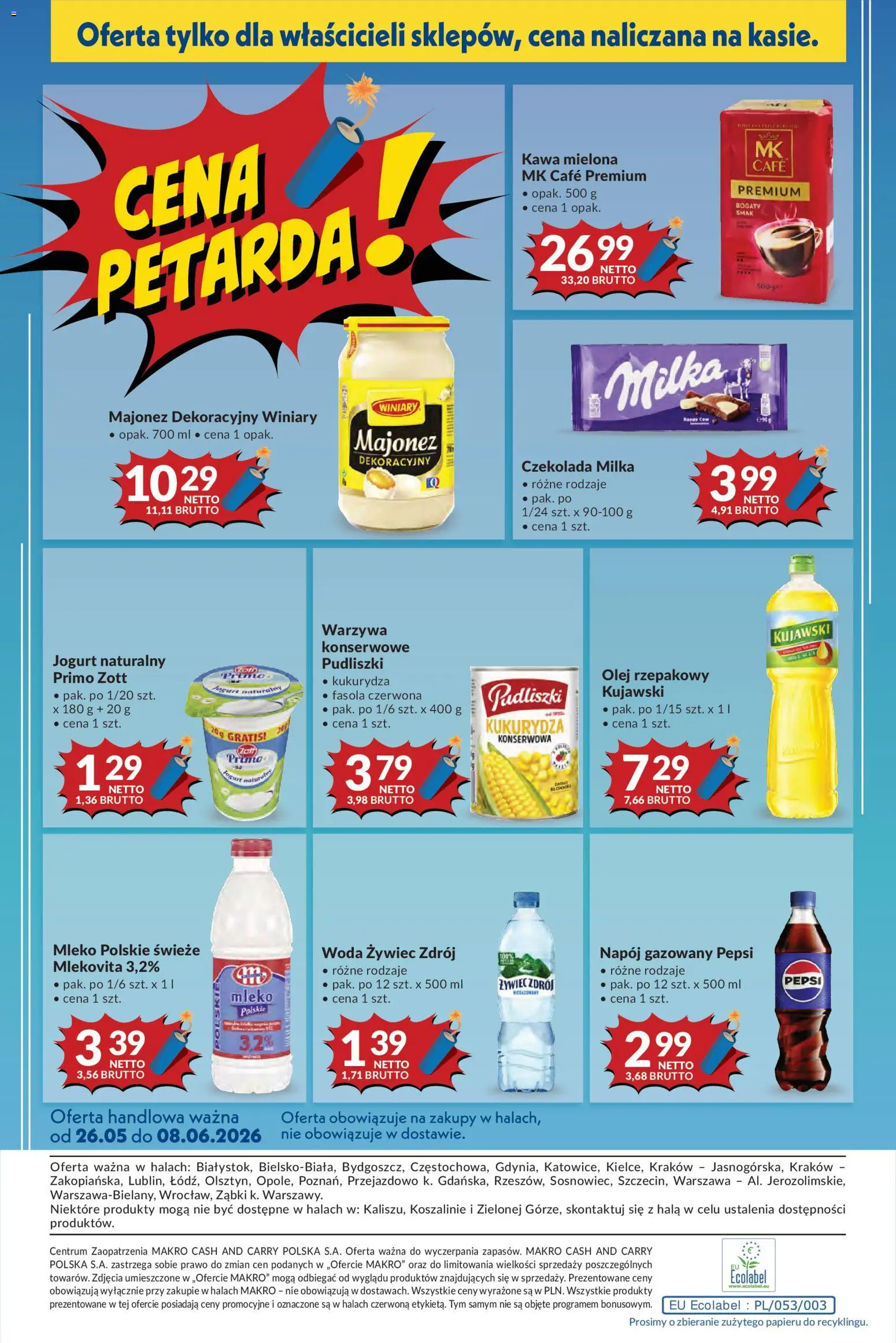 Makro gazetka od 26.05.2026 | Strona: 24 | Produkty: Pepsi, Kukurydza, Jogurt, Czekolada
