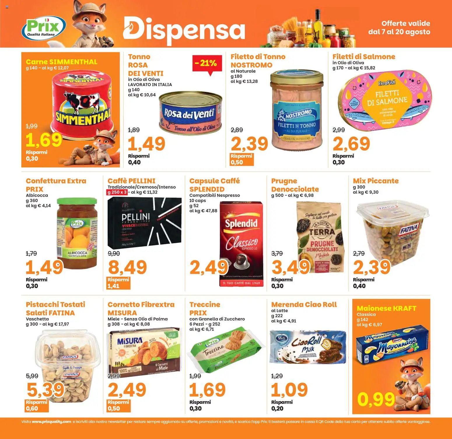 Volantino Prix del 07/08/2026 | Pagina: 13 | Prodotti: Salmone, Maionese, Zucchero, Tonno
