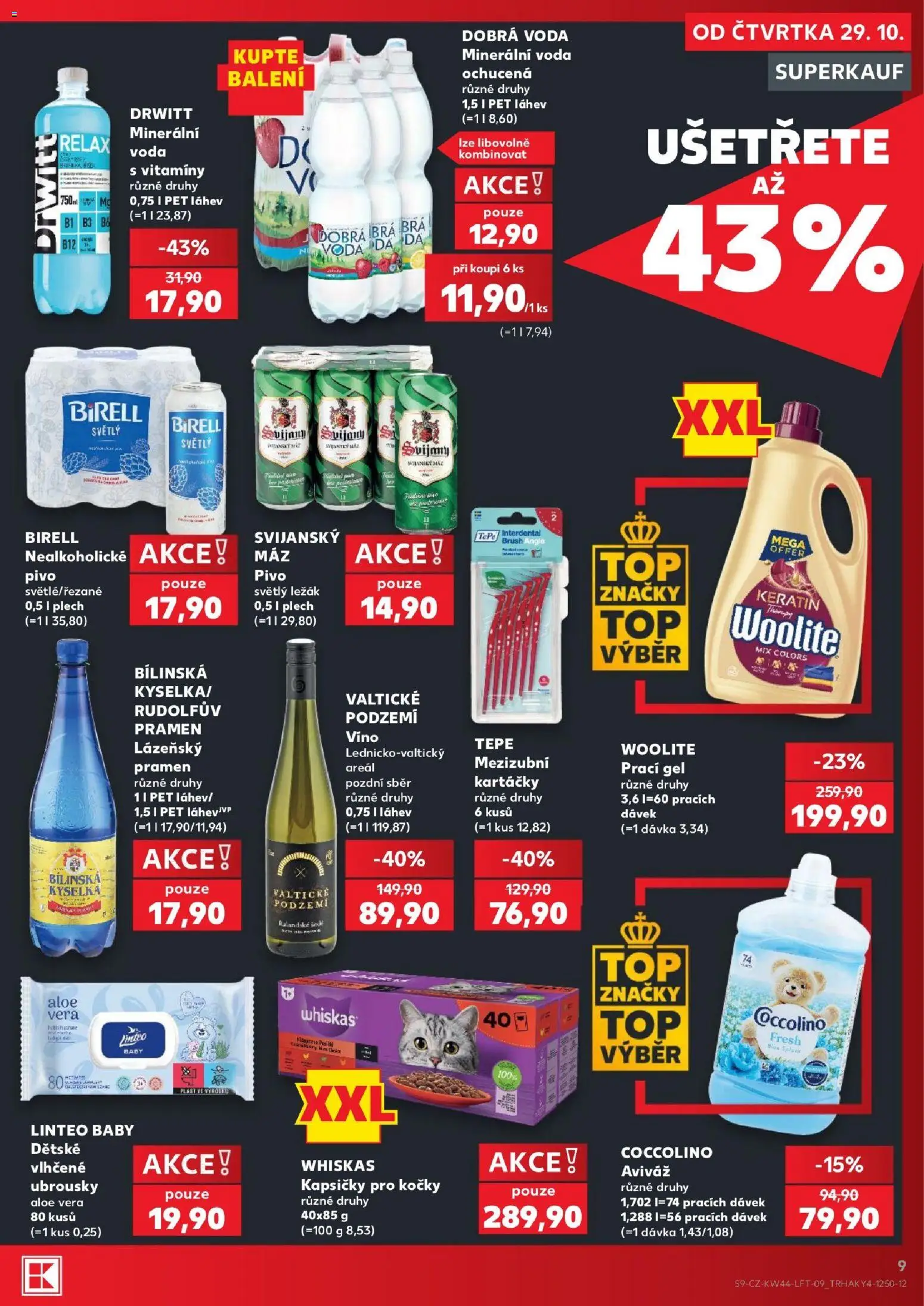 Kaufland leták - Ostrava od 29.10.2026 | Strana: 9 | Produkty: Pivo, Coccolino, Drwitt, Aloe vera
