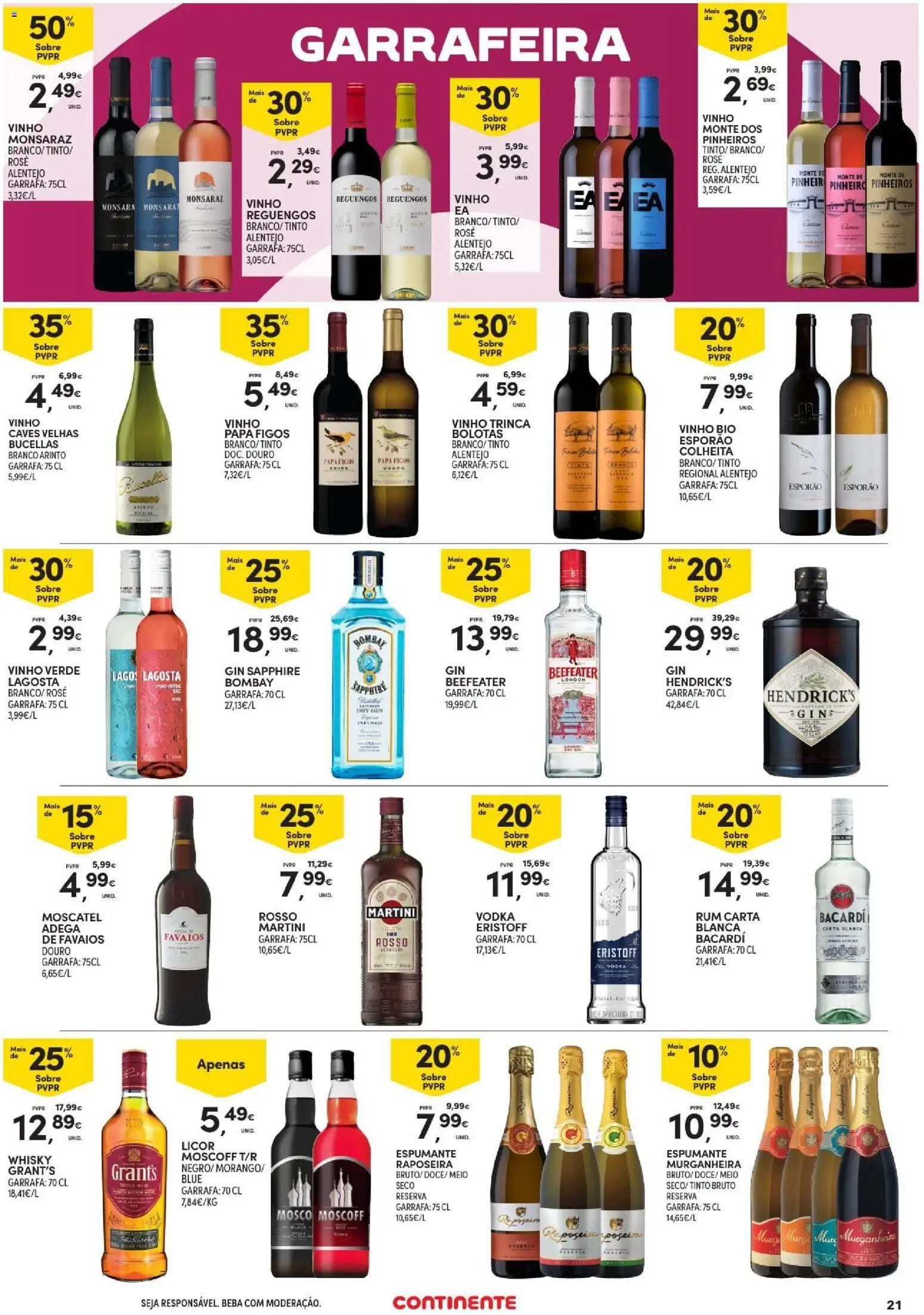 Continente - Açores Folheto Quinzenal │ válido de 23/07/2026 | Página: 21 | Produtos: Espumante, Lagosta, Rum, Gin
