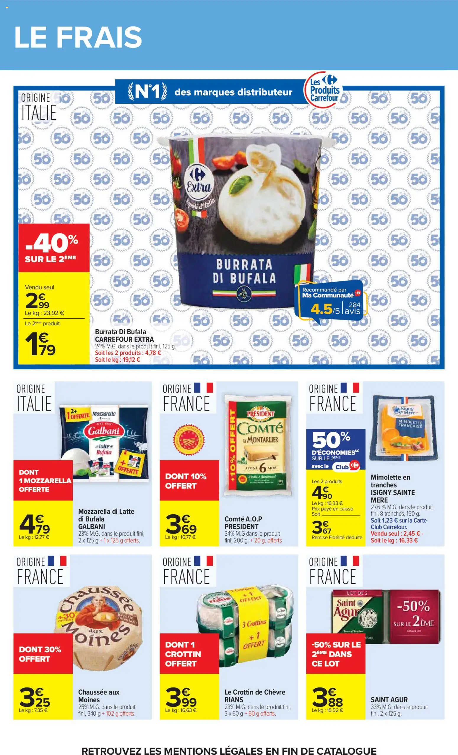 {H1} | Page: 34 | Produits: Chaussée aux Moines, Distributeur, Burrata, Burrata di bufala