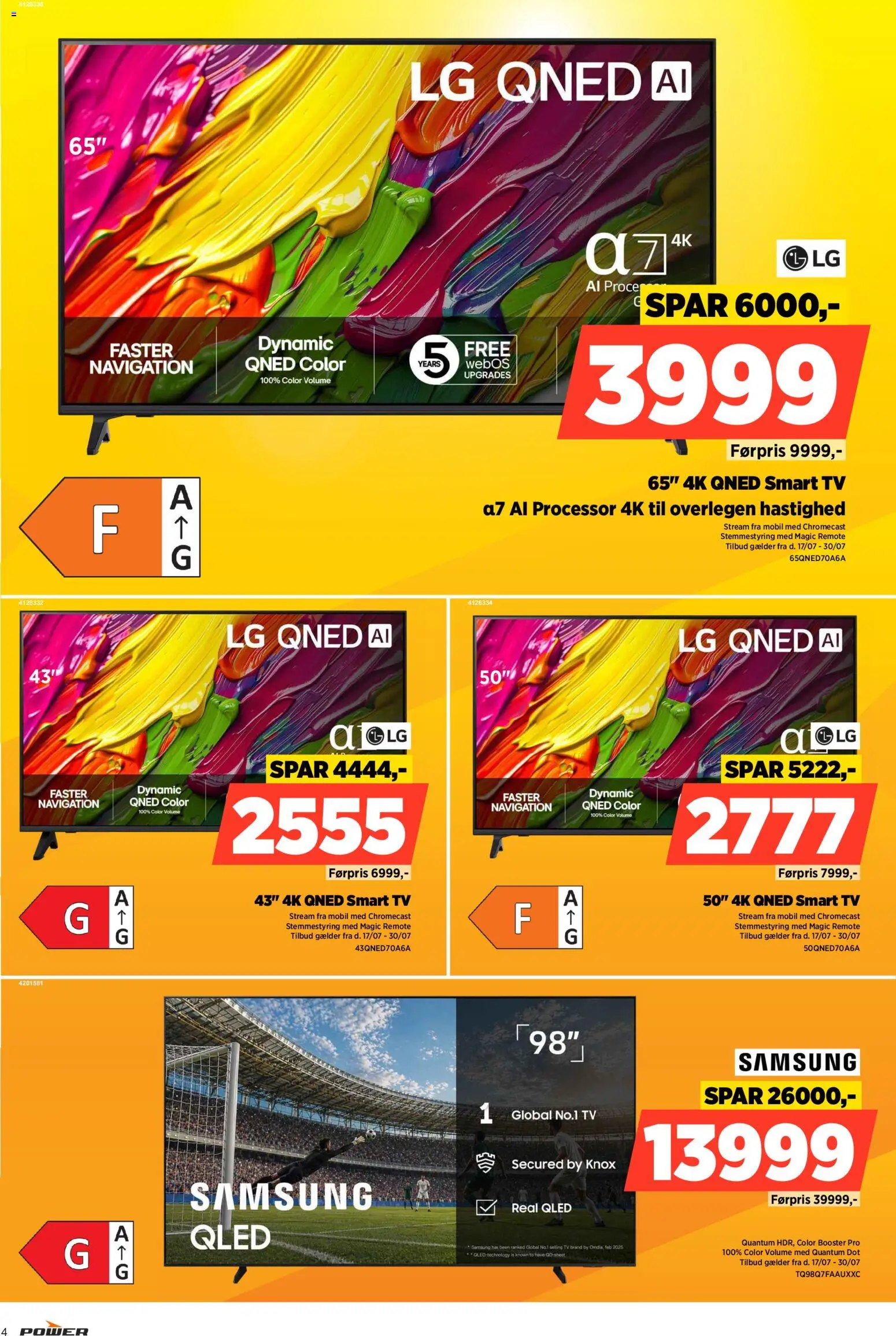 Power tilbudsavis – gyldig fra 17/07/2026 | Side: 4 | Produkter: Processor, Is, TV, Navigation