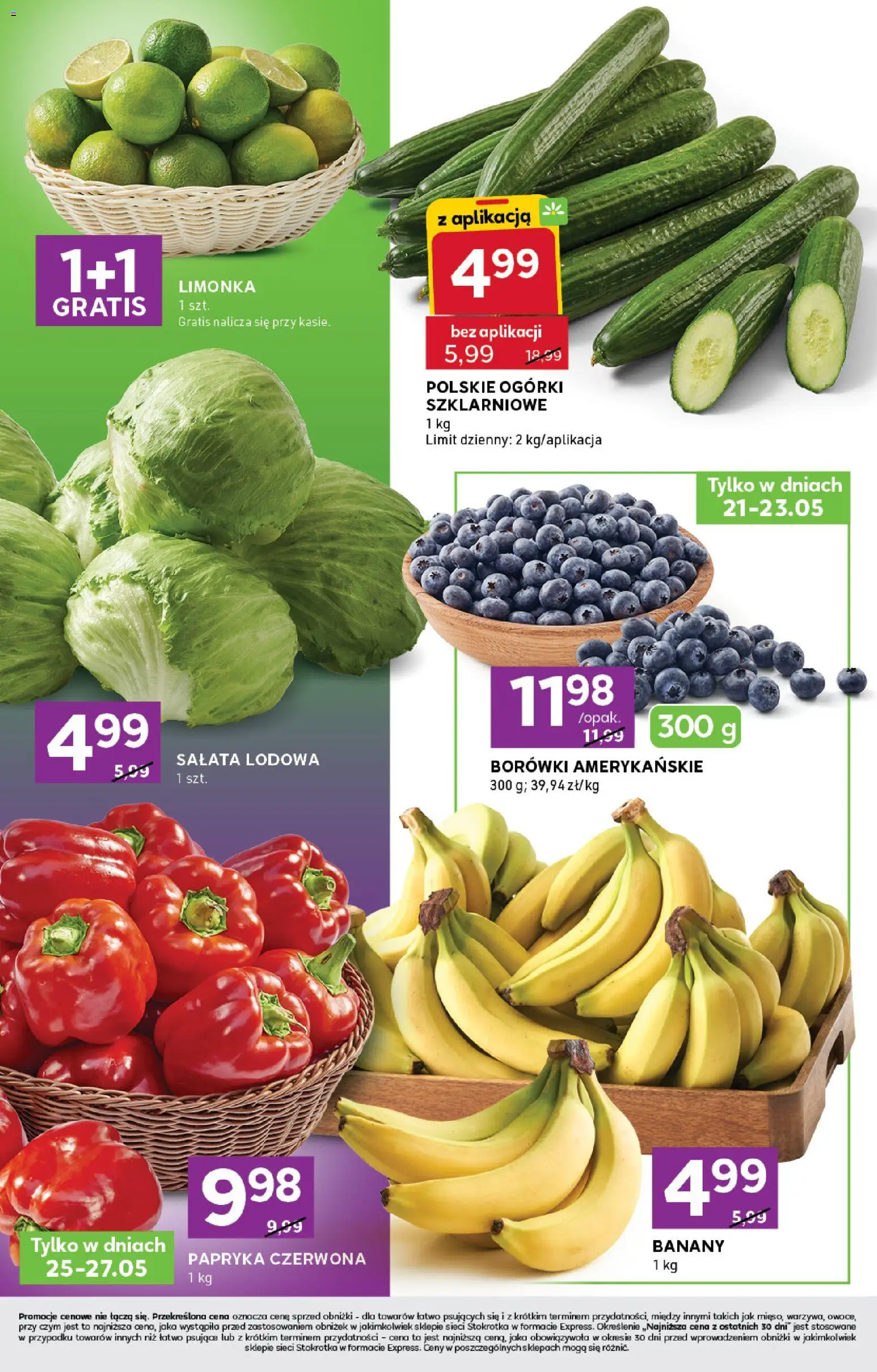 Stokrotka gazetka - Express od 21.05.2026 | Strona: 2 | Produkty: Limonka, Stokrotka, Papryka czerwona, Banany