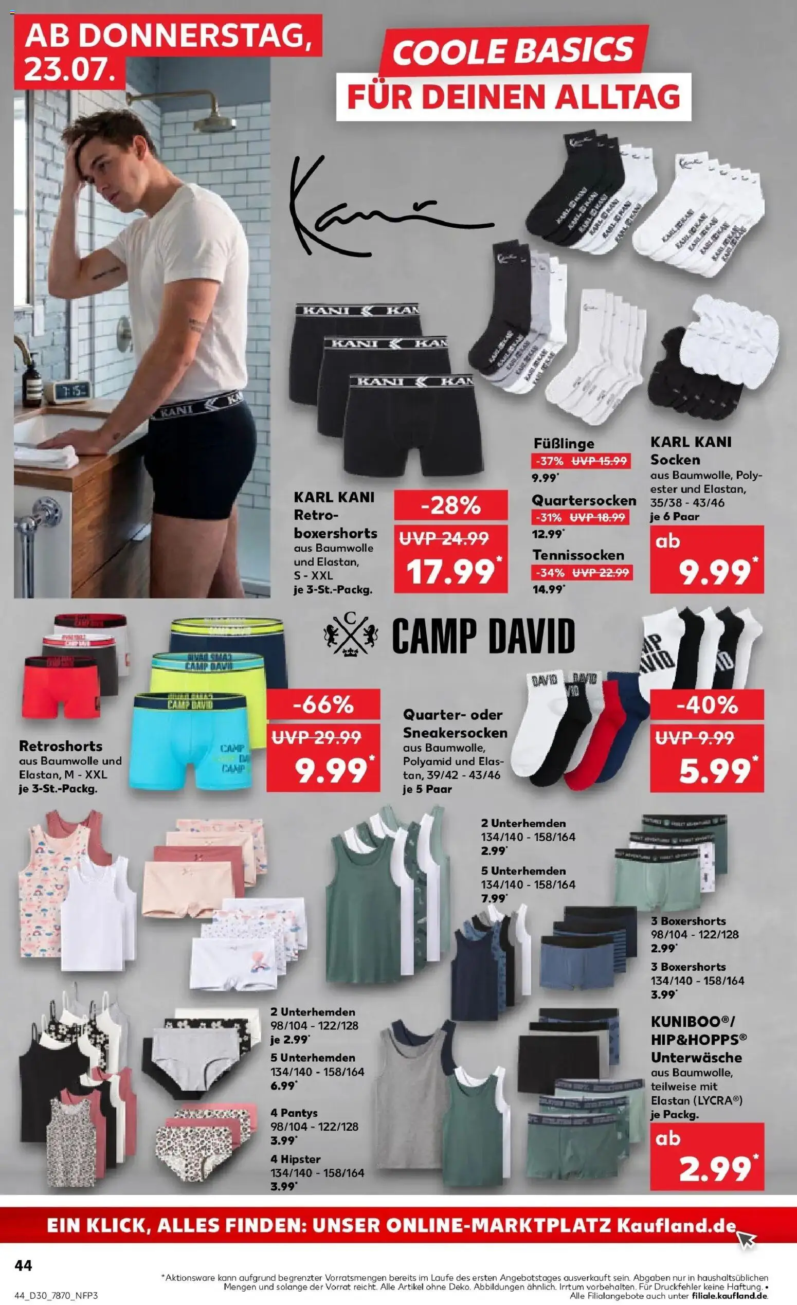 Kaufland Prospekt Bad Dürrheim – gültig ab 23.07.2026 | Seite: 44 | Produkte: Unterwäsche, Socken