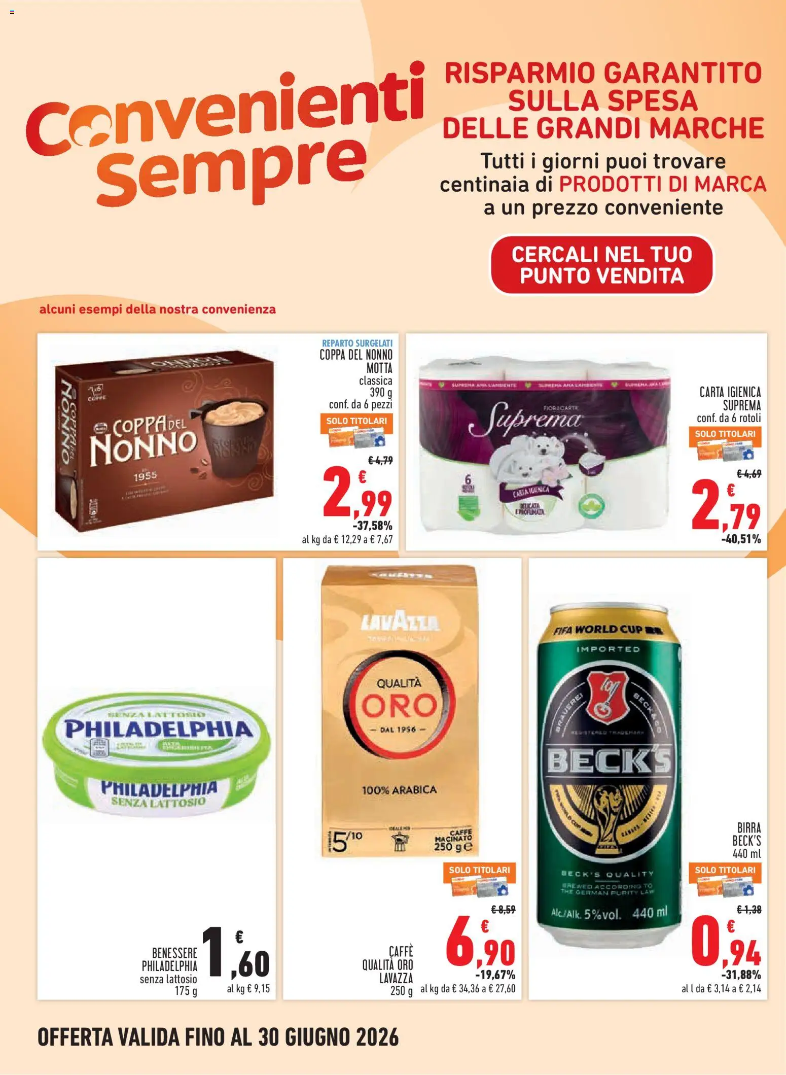 Volantino Conad del 04.06.2026 | Pagina: 18 | Prodotti: Carta igienica, Birra, Lavazza, Macinato