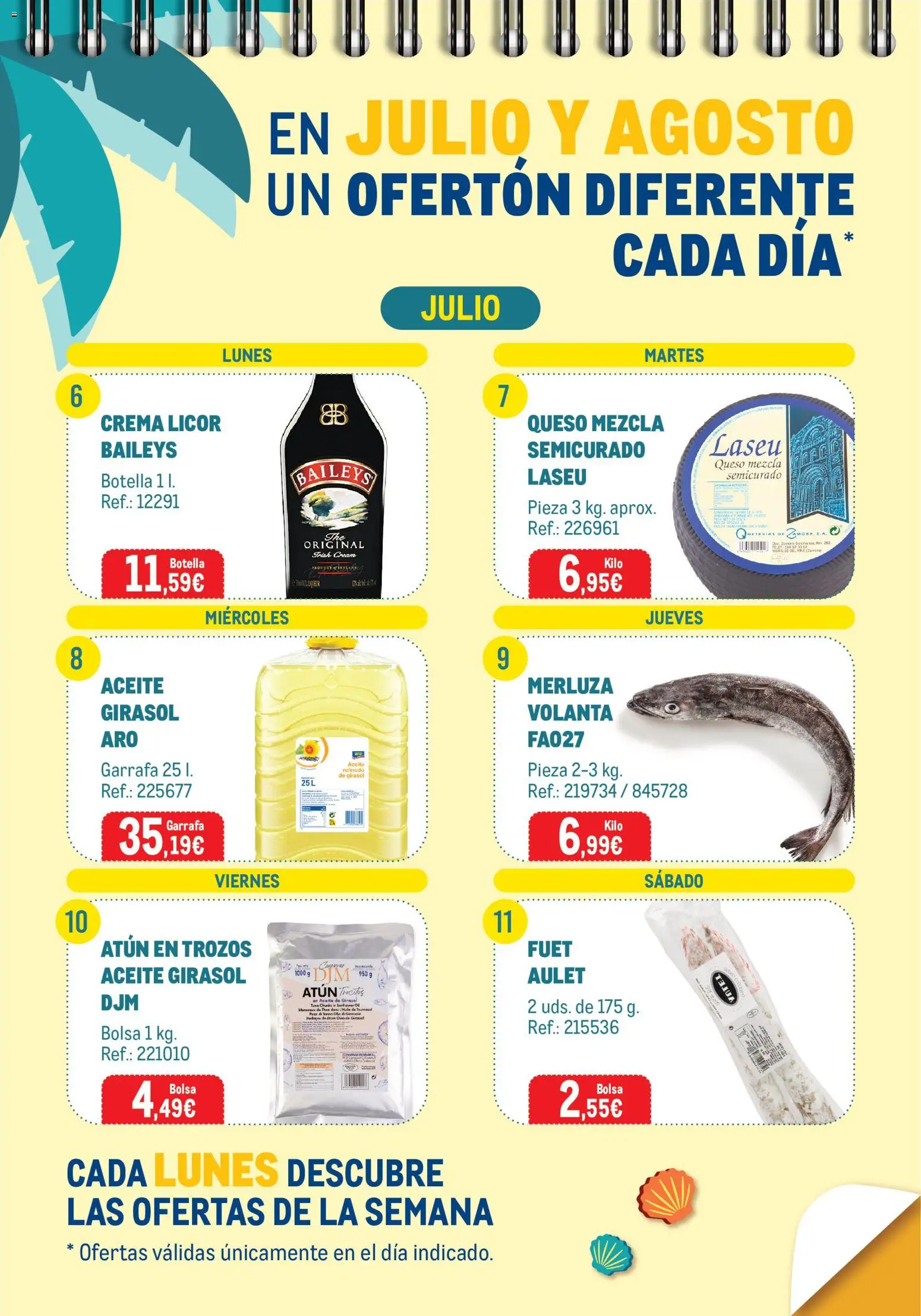 Makro Calendario julio Levante 1 │ válido desde el 01/07/2026 | Página: 1 | Productos: Licor, Aceite, Vino, Crema