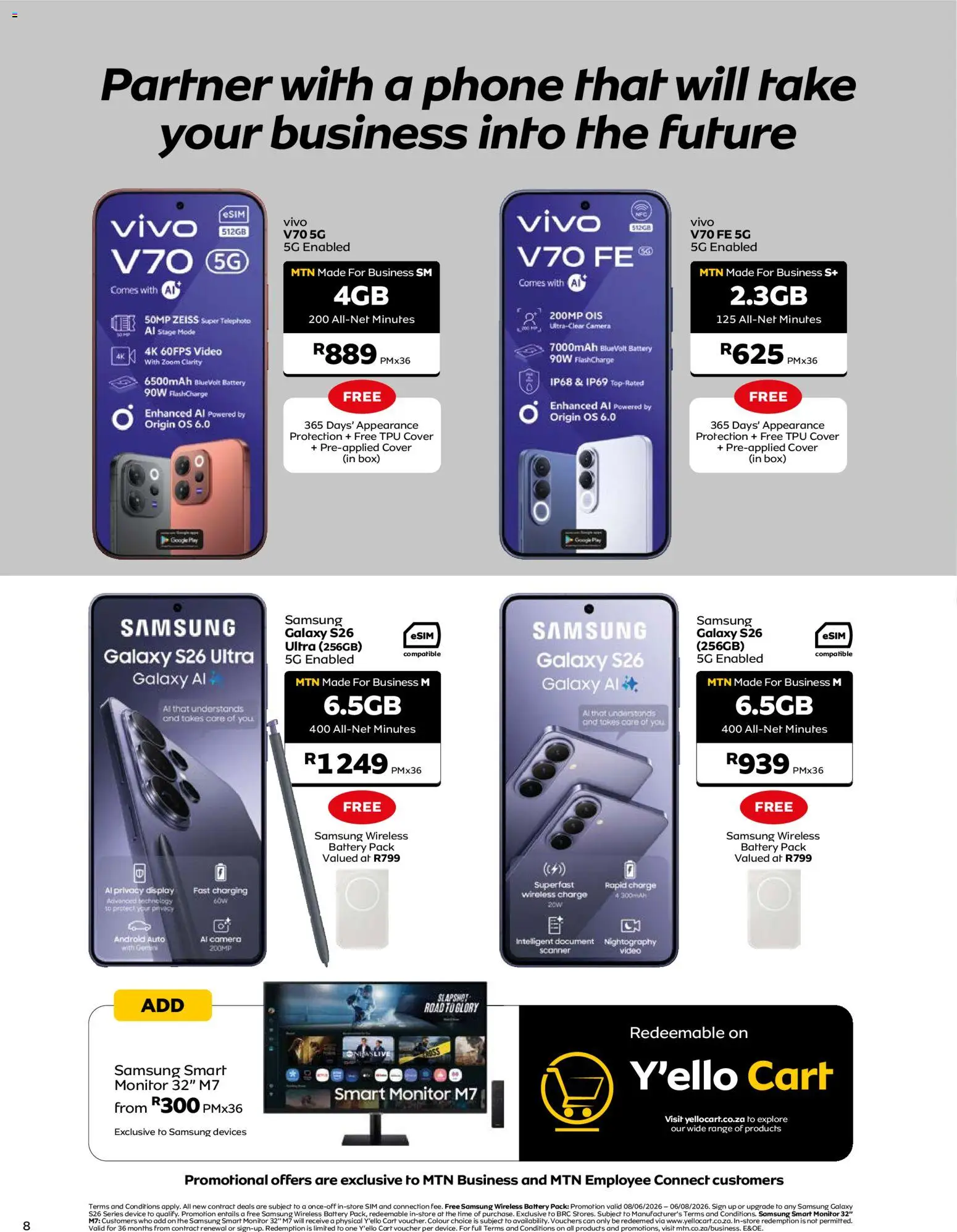 New MTN catalogue – valid from 07/07/2026 | Page: 8 | Products: Sim, Phone, Monitor, Battery