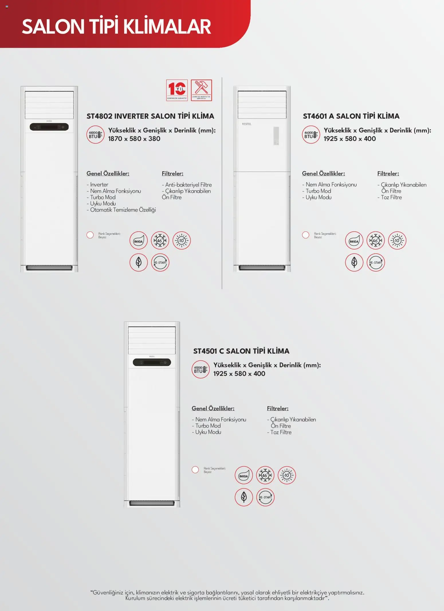 Vestel Beyaz Eşya Katalog - 01 Ekim 2026 tarihinden itibaren geçerlidir | Sayfa: 77 | Ürünler: Klima