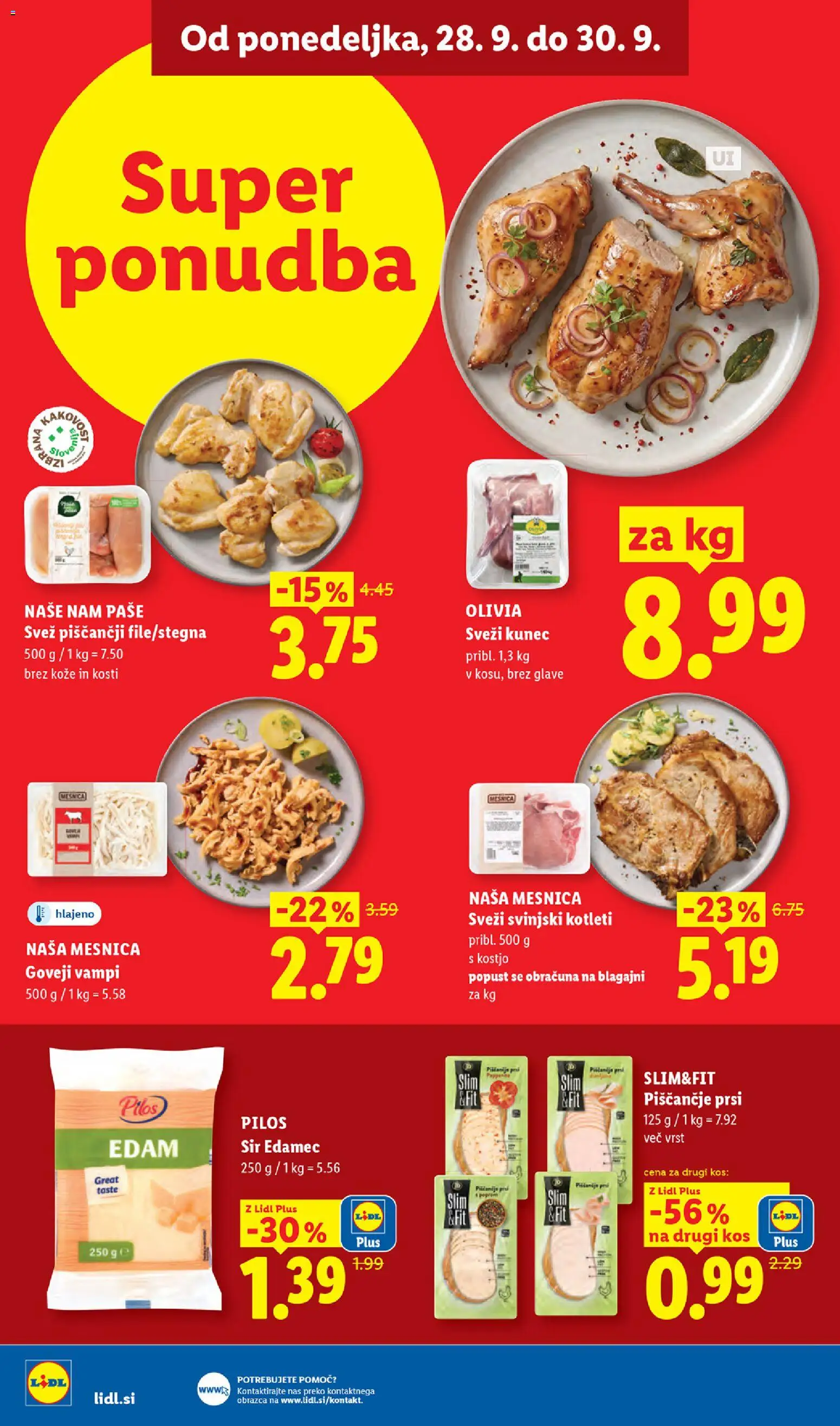 Novi Lidl katalog ponudbe – veljaven od 24.09.2026 | Stran: 38 | Izdelki: Edamec, Kos, Sir