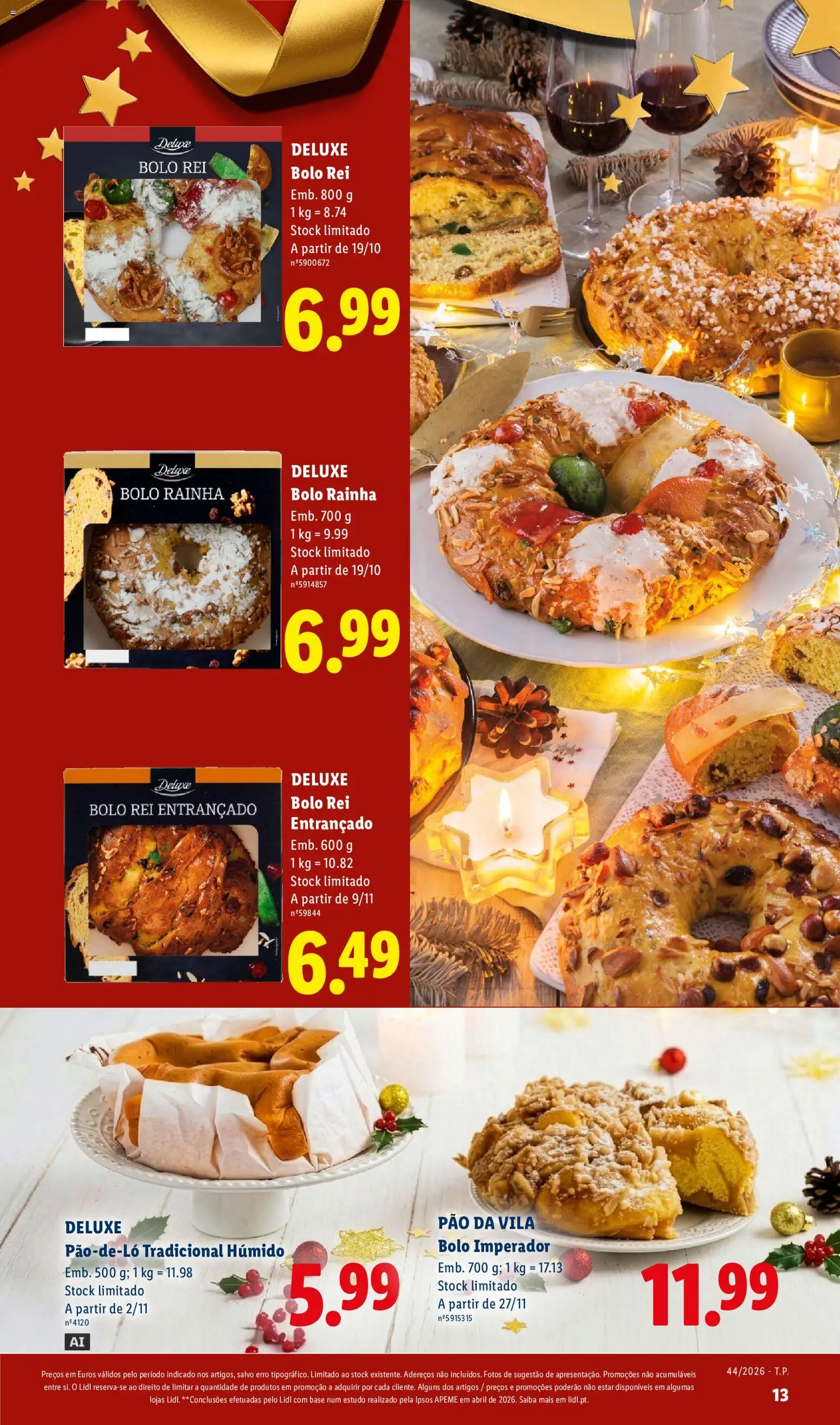 Lidl Folheto Especial Natal │ válido de 26/10/2026 | Página: 13 | Produtos: Bolo, Base, Pão