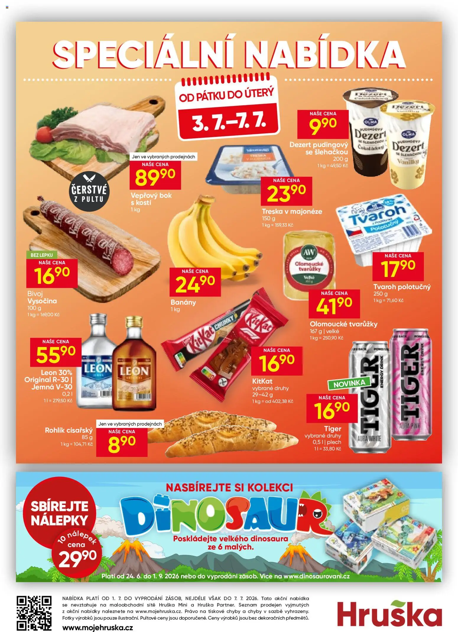 Hruška leták od 01.07.2026 | Strana: 14 | Produkty: Treska, Vepřový bok, Tvaroh, Energy drink