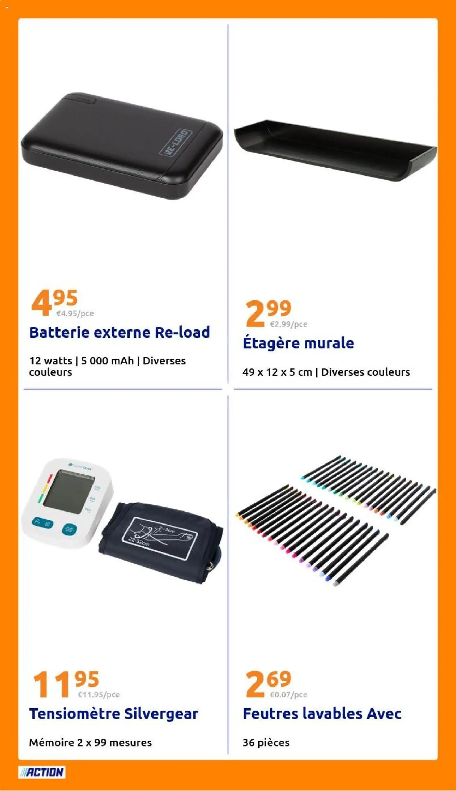 {H1} | Page: 24 | Produits: Étagère murale, Tensiomètre, Étagère, Batterie