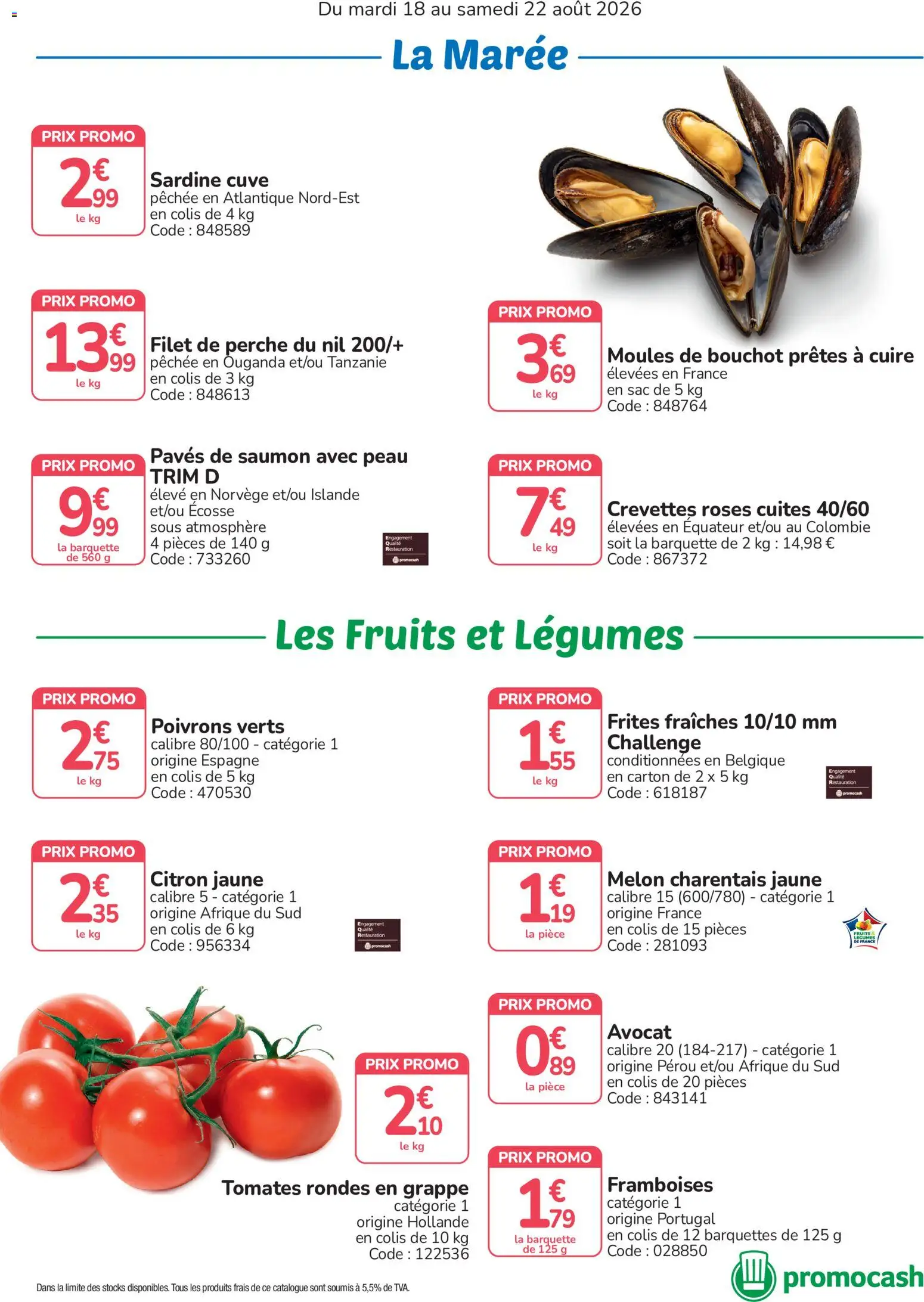 {H1} | Page: 2 | Produits: Citron, Melon, Crevettes, Tomates