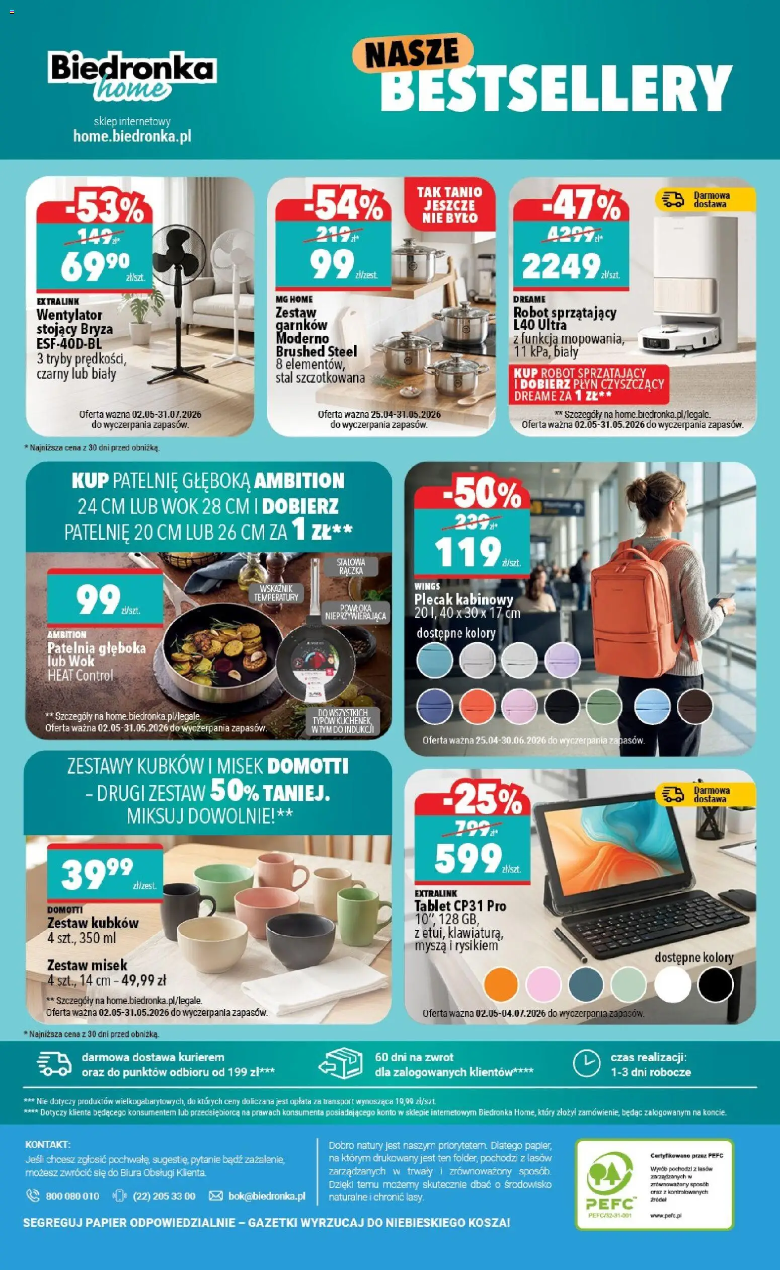 Biedronka gazetka - Home od 02.05.2026 | Strona: 6 | Produkty: Robot, Cleaner, Patelnie, Robot sprzątający