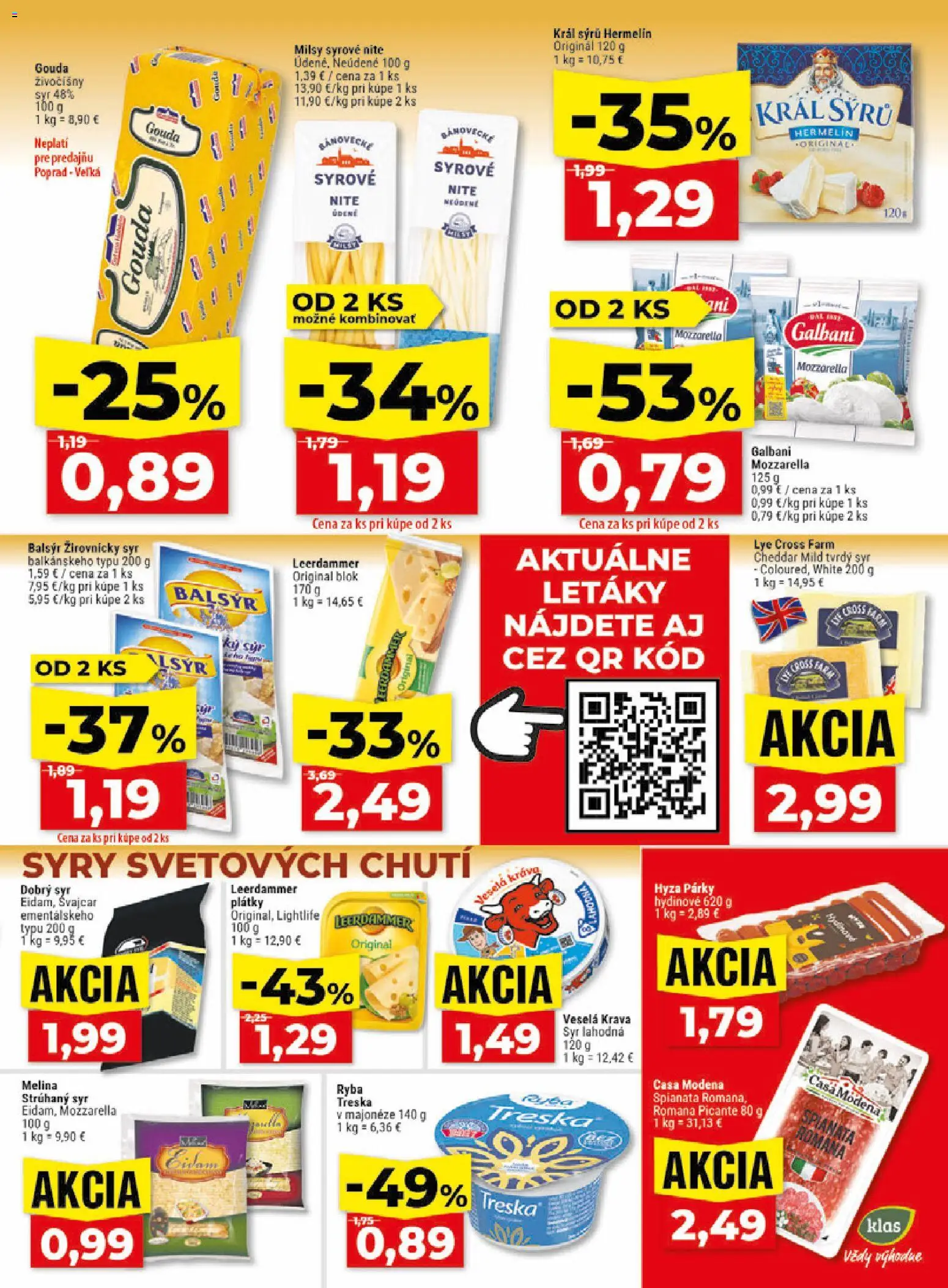 Nové Klas akcie – leták je platný od 22.06.2026 | Strana: 11 | Produkty: Syr, Ryba, Párky, Treska