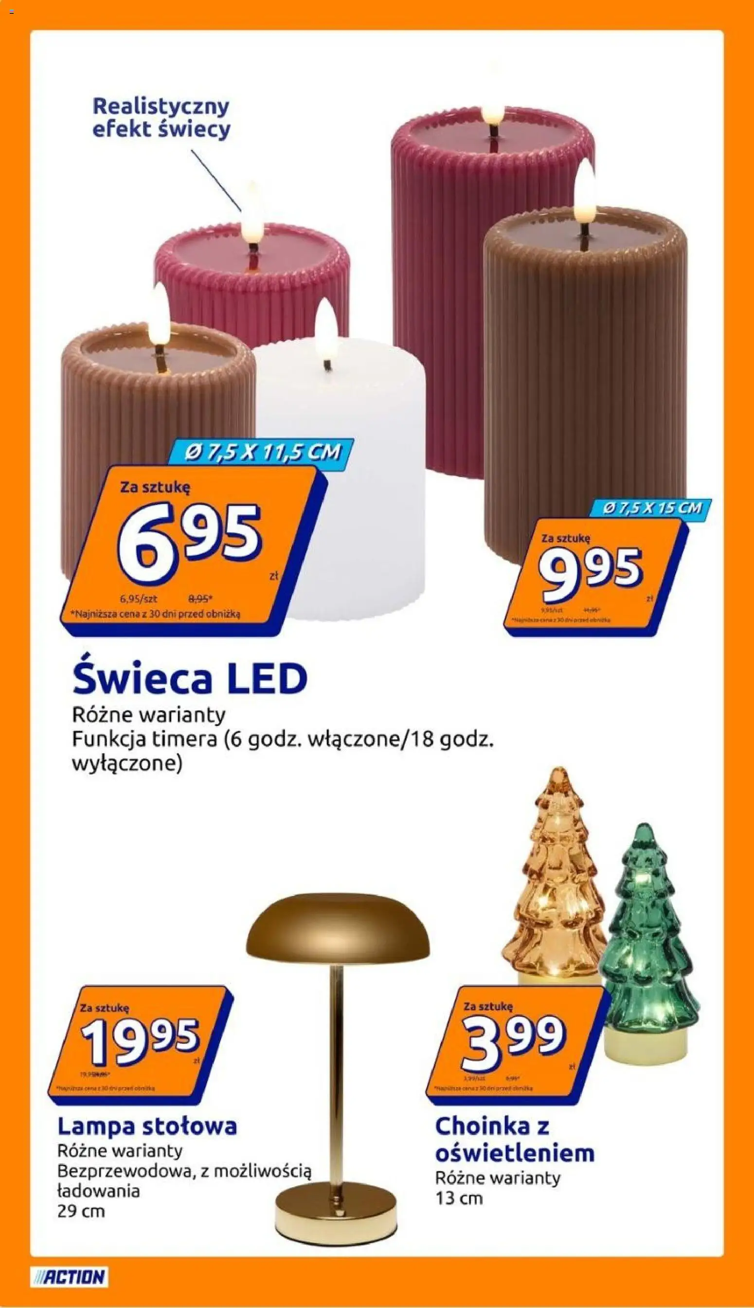 Action gazetka od 21.10.2026 | Strona: 12 | Produkty: Choinka, Świeca, Lampa